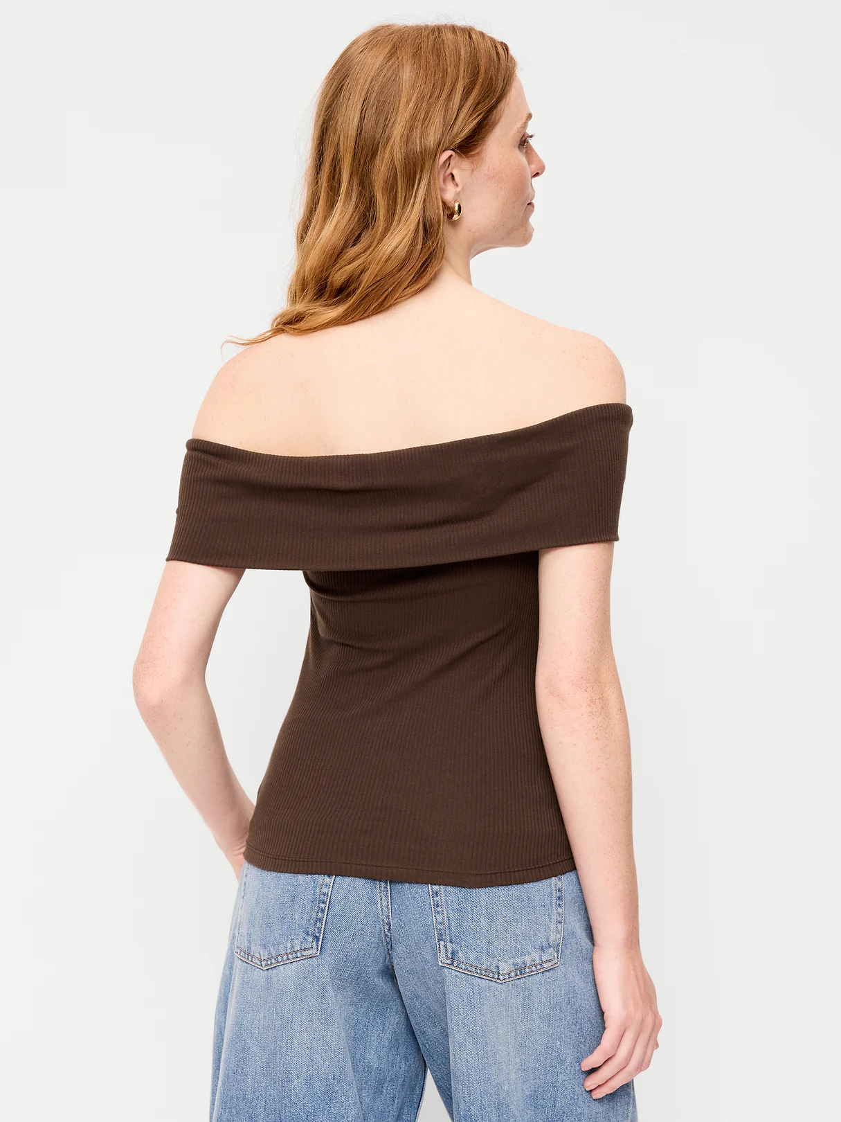 Off-The-Shoulder Fitted Top - Earthen