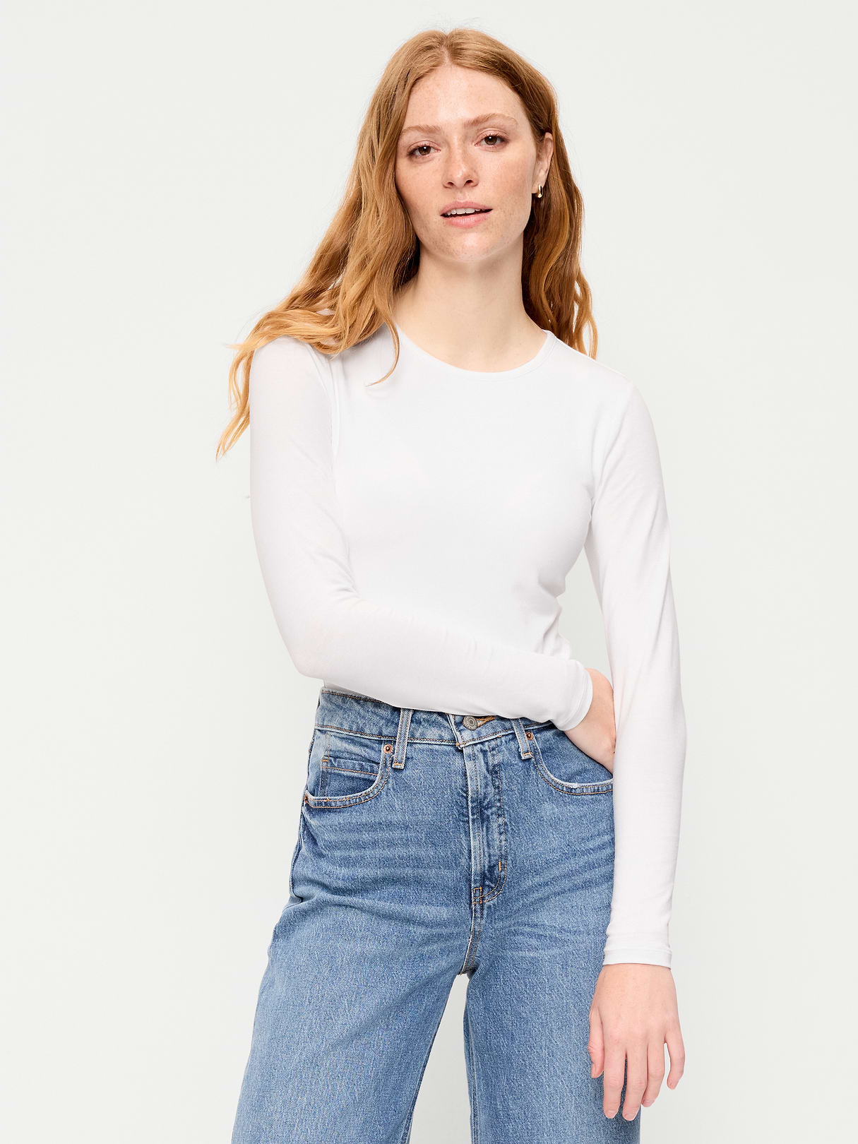 Long-Sleeve Crew-Neck Bodysuit - Calla Lilies