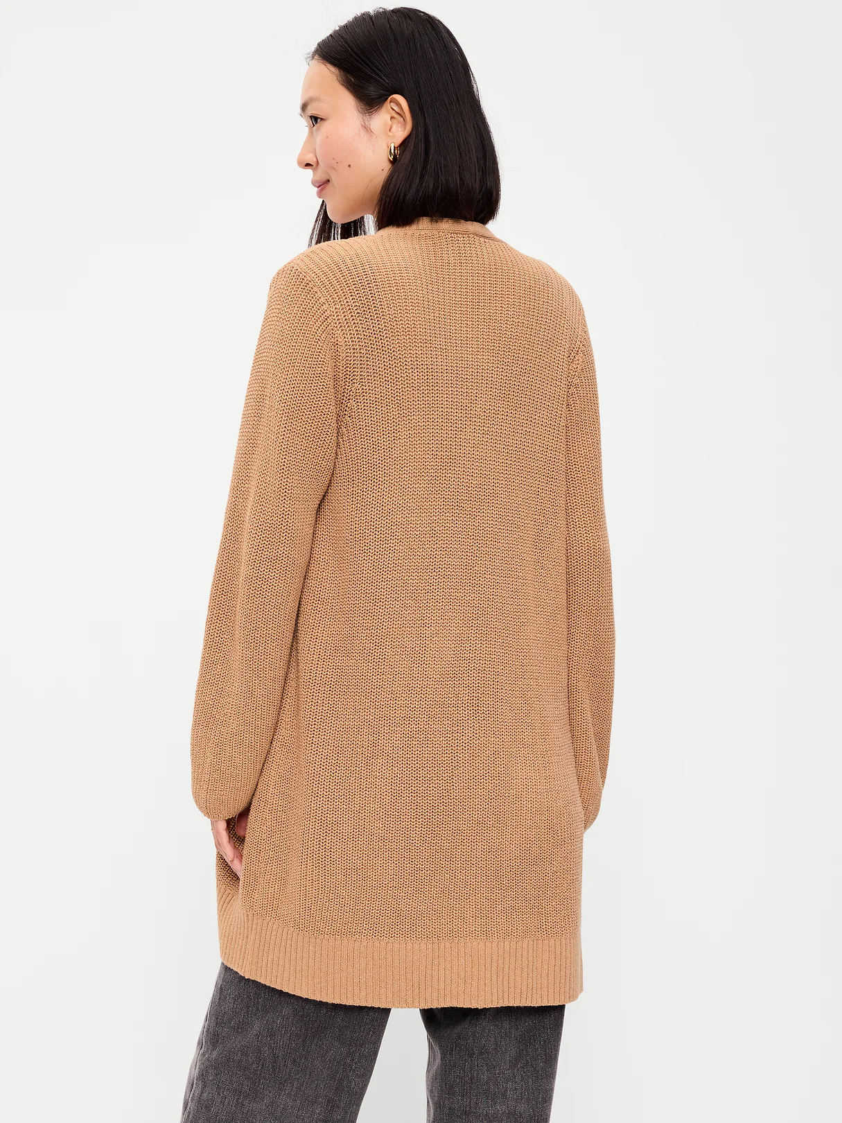Longline Open-Front Wrap - Heather Camel