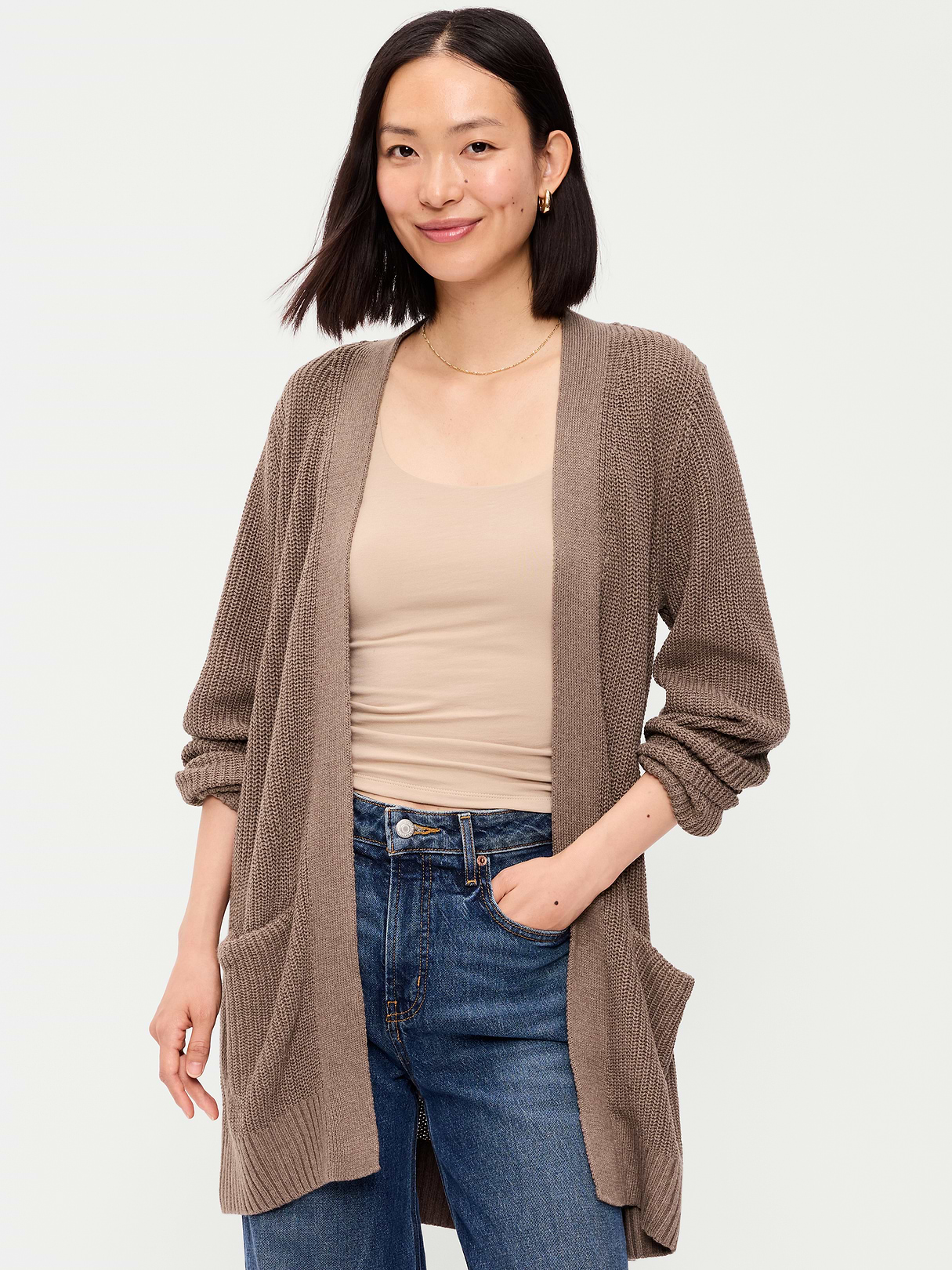 Longline Open-Front Wrap - Chocolate Malted