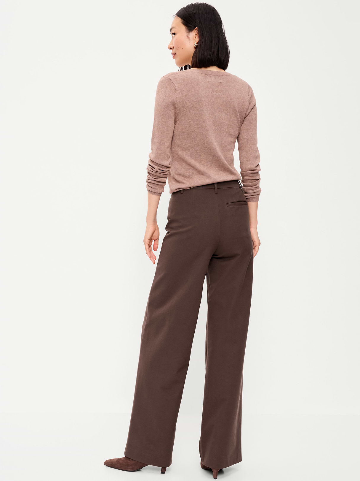 High-Waisted Pull-On Pixie Wide Leg Pants - Black Coffee