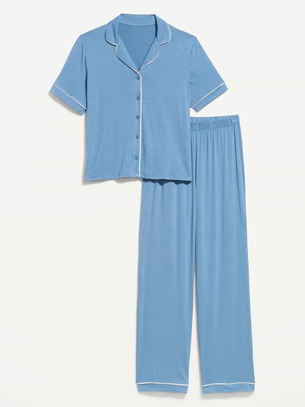 Sunday Sleep Knit Jersey Pant Set - Naturalist Blue