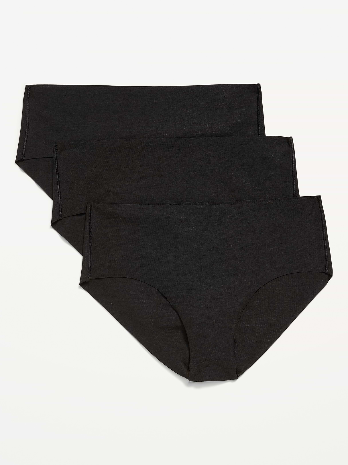 Cotton Blend Mid-Rise No-Show Hipster Underwear 3-Pack - Black Jack