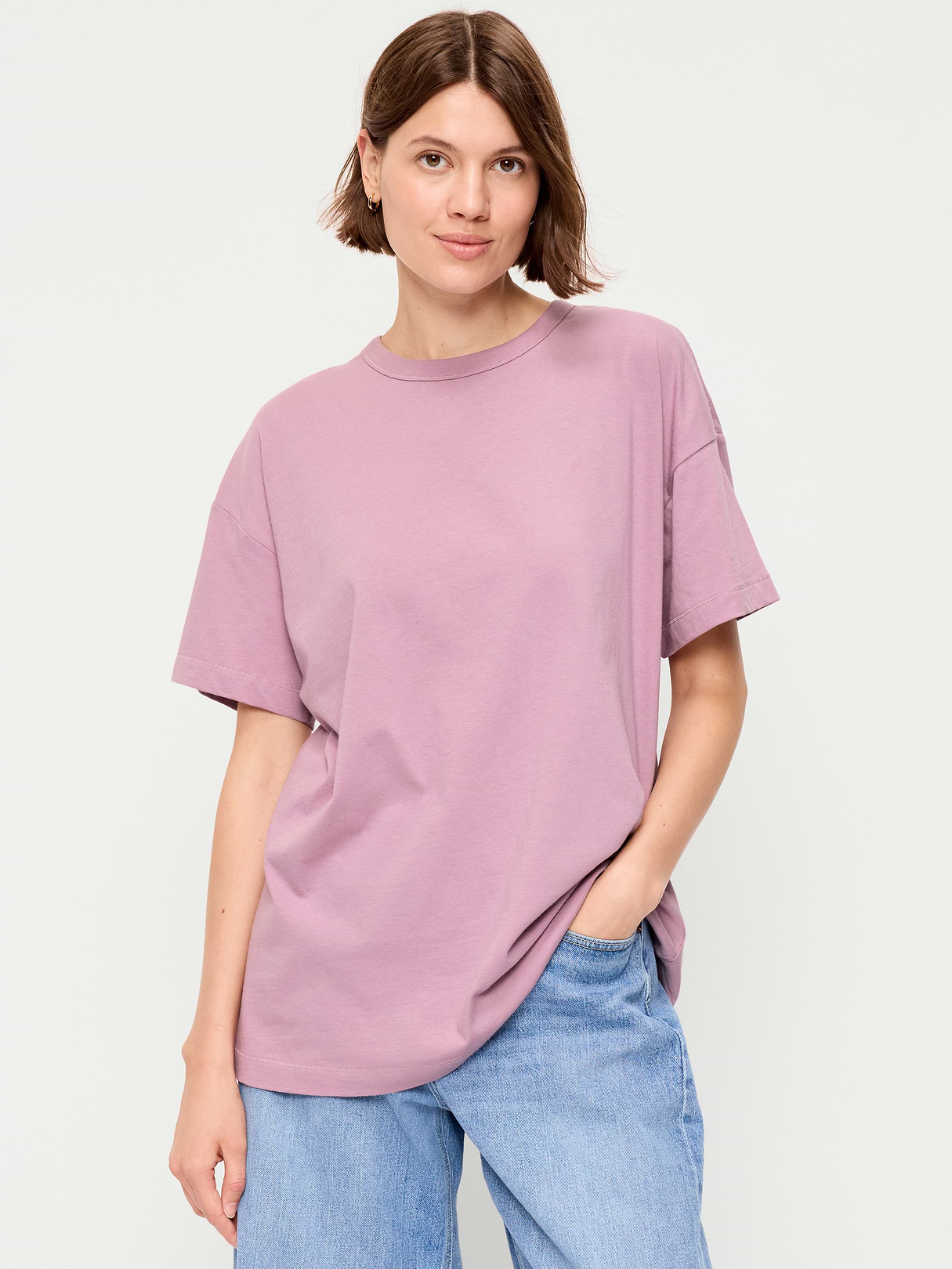 Oversized EveryWear Tunic T-Shirt - Rose Dawn