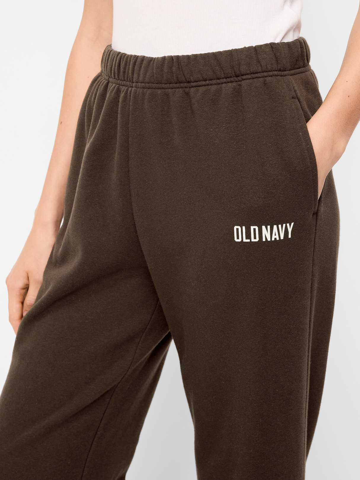High-Waisted Fleece Wide-Leg Sweatpants - Black Coffee