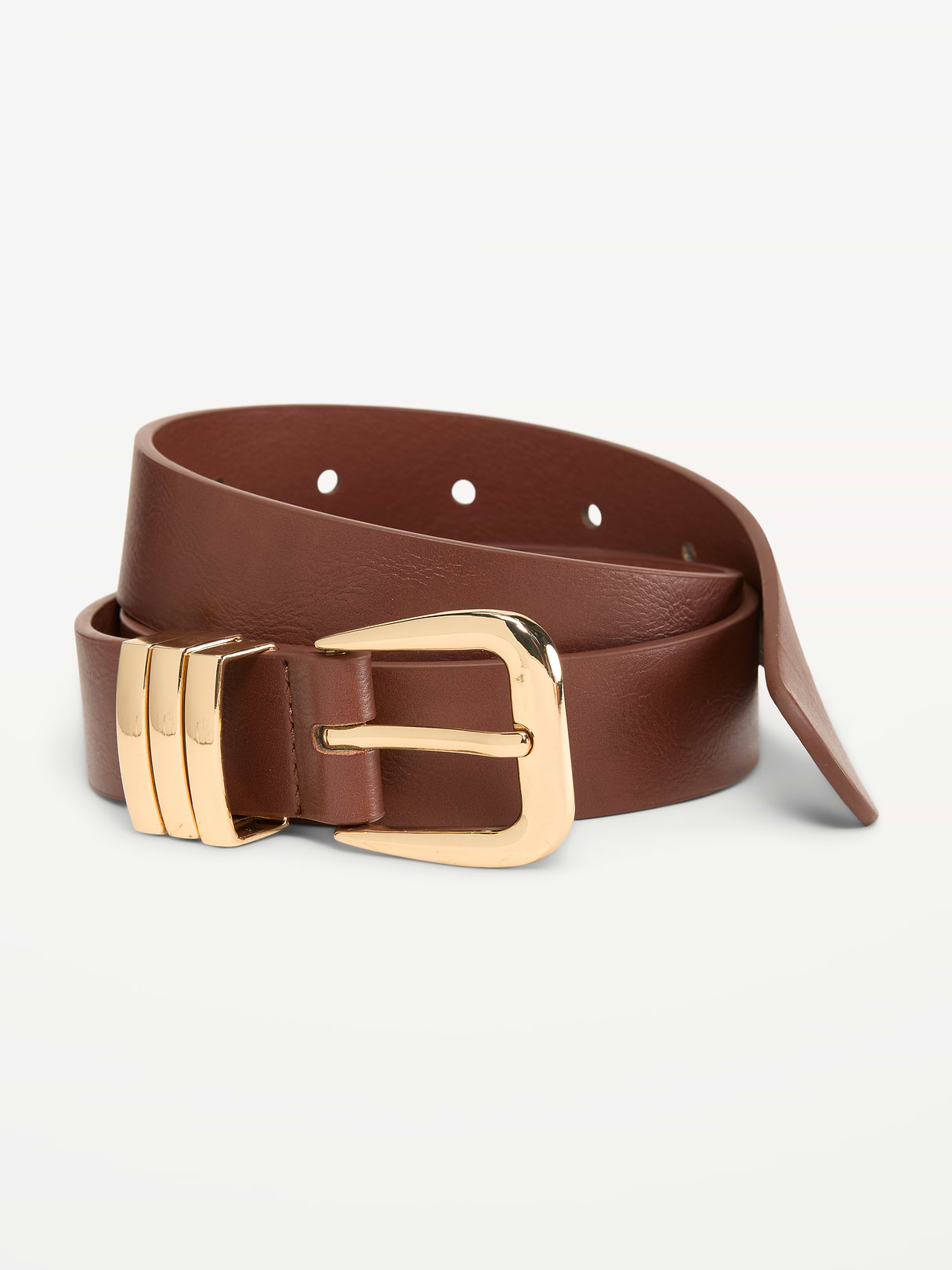 Triple-Loop Skinny Belt for Women - Coco de mer