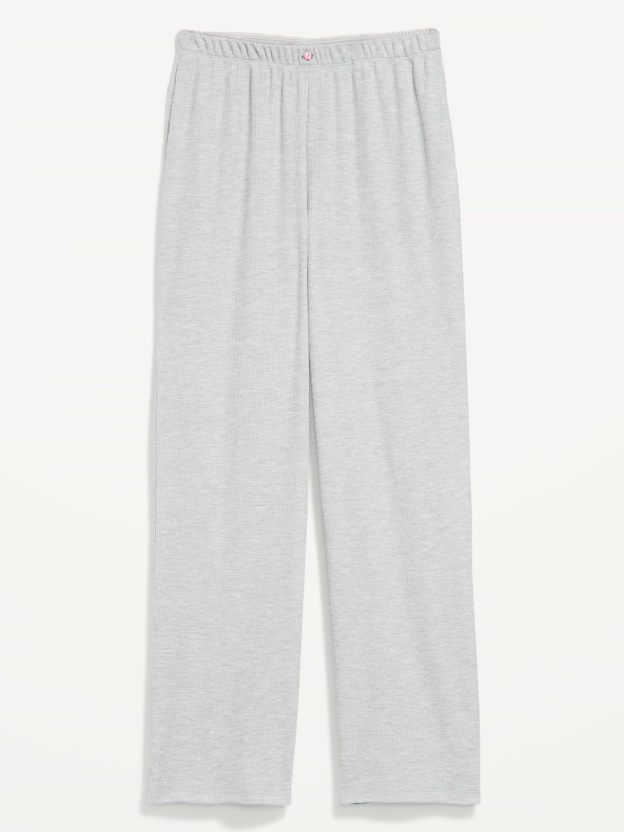 Waffle-Textured Pajama Pants - Heather Gray