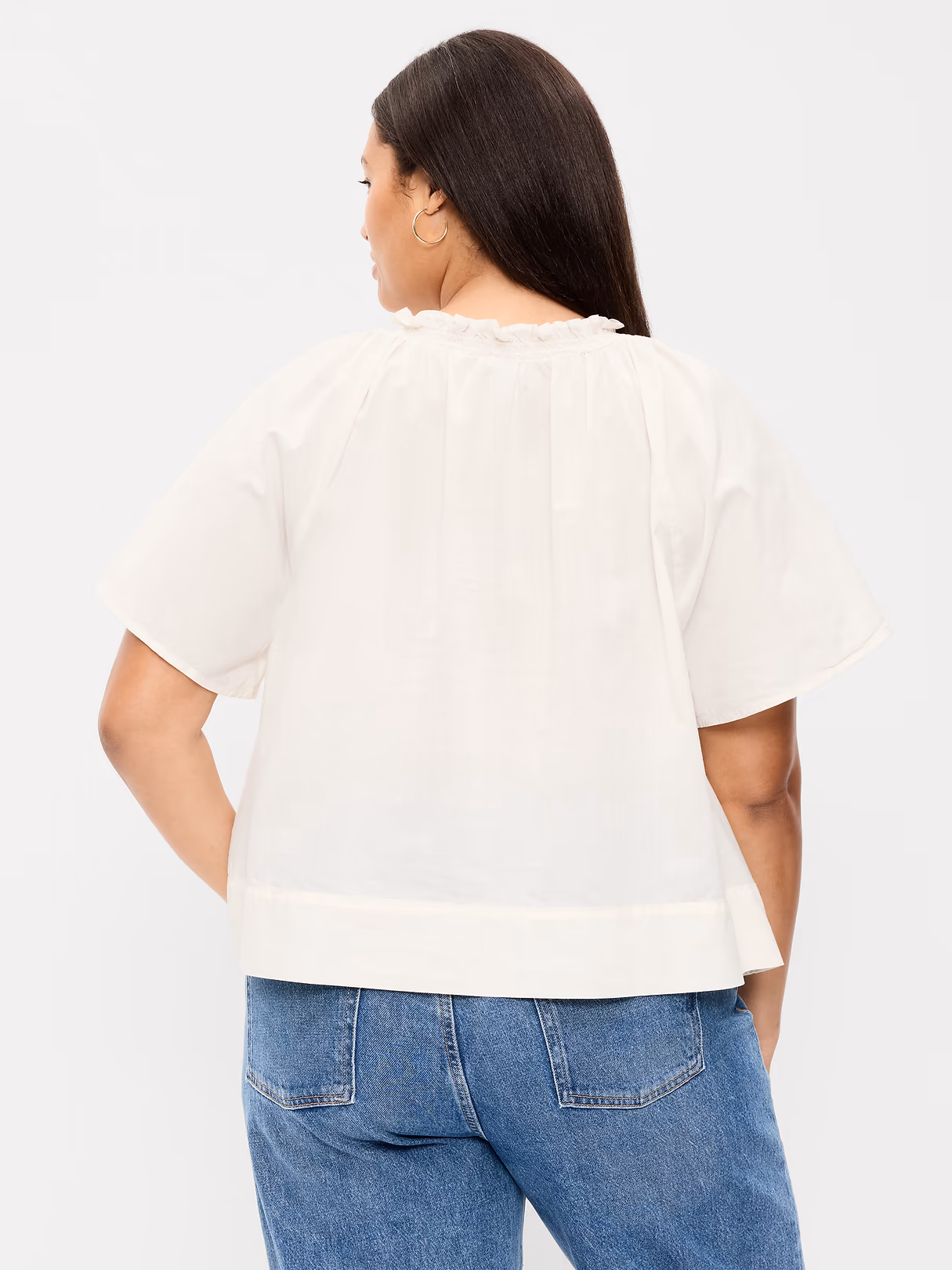 Loose Short-Sleeve Striped Top - Creme De La Creme