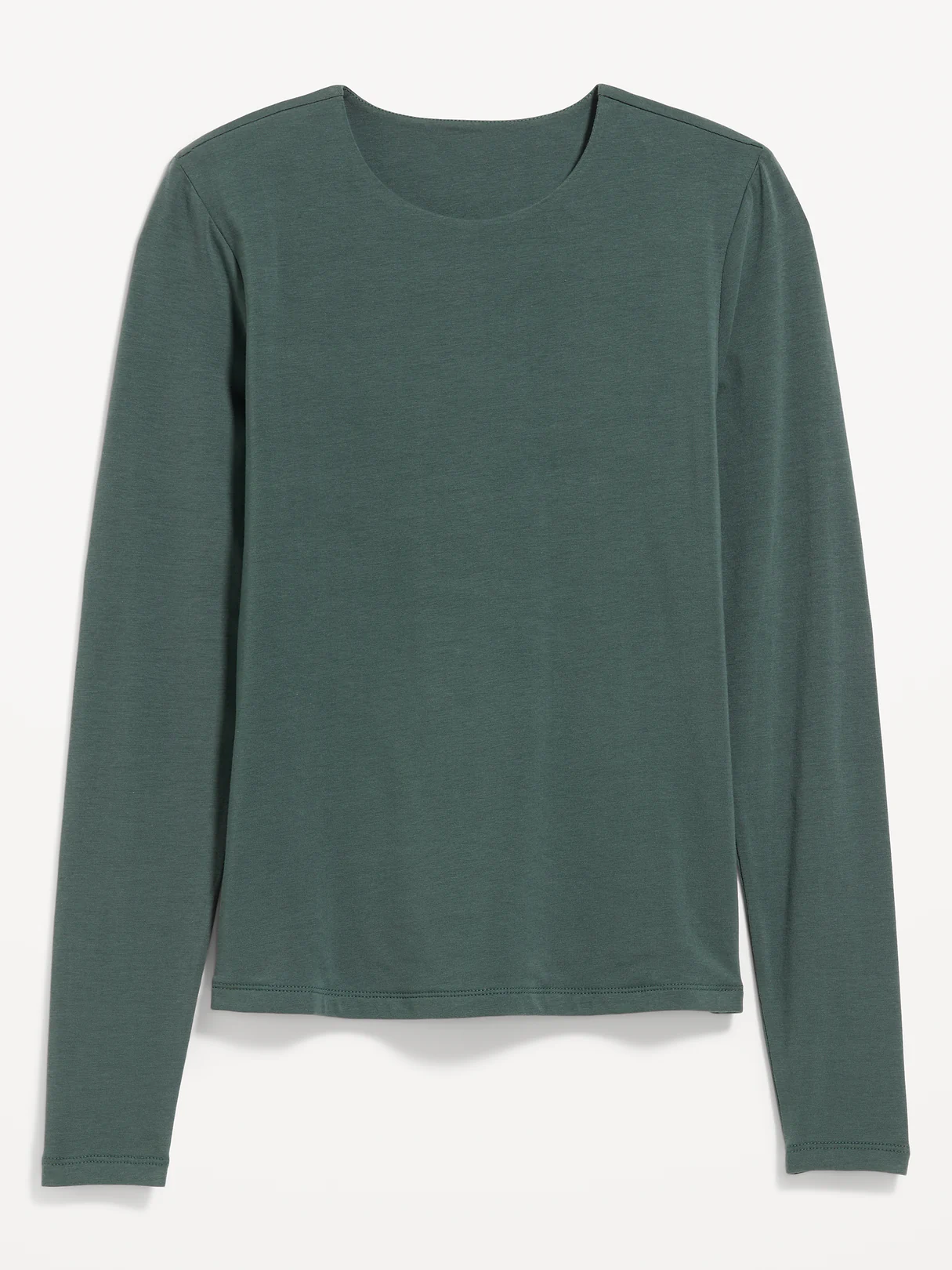 Hug Double-Layer Crew-Neck Long-Sleeve Top - Cavernous