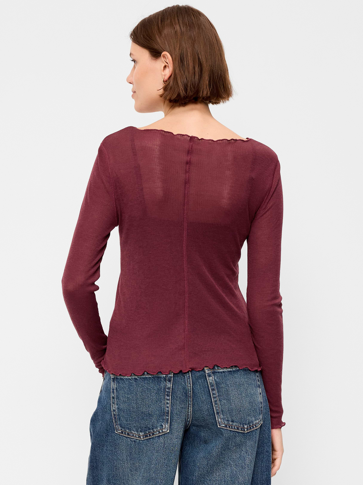Lettuce-Edge Tissue T-Shirt - Red Lacquer