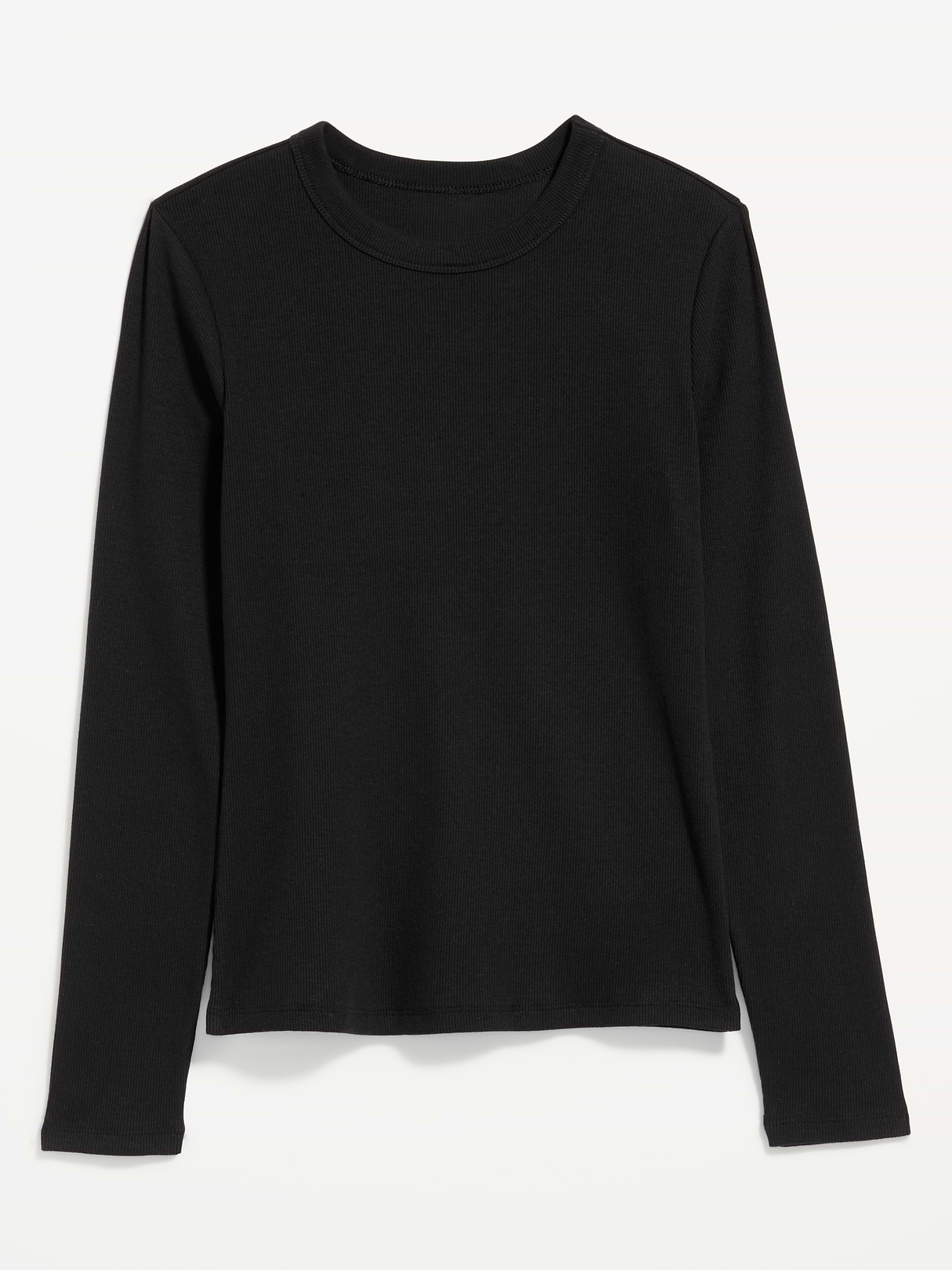Snug Long-Sleeve Striped Ribbed T-Shirt - Black Jack