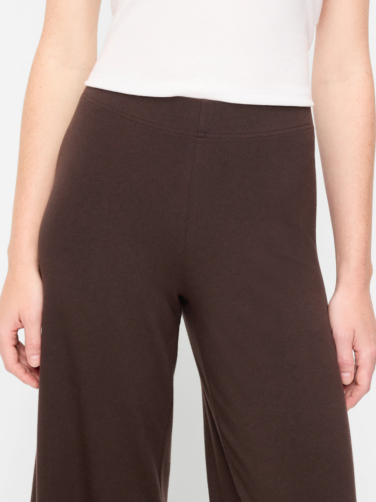 High-Waisted Fashion Wide-Leg Leggings - Black Coffee