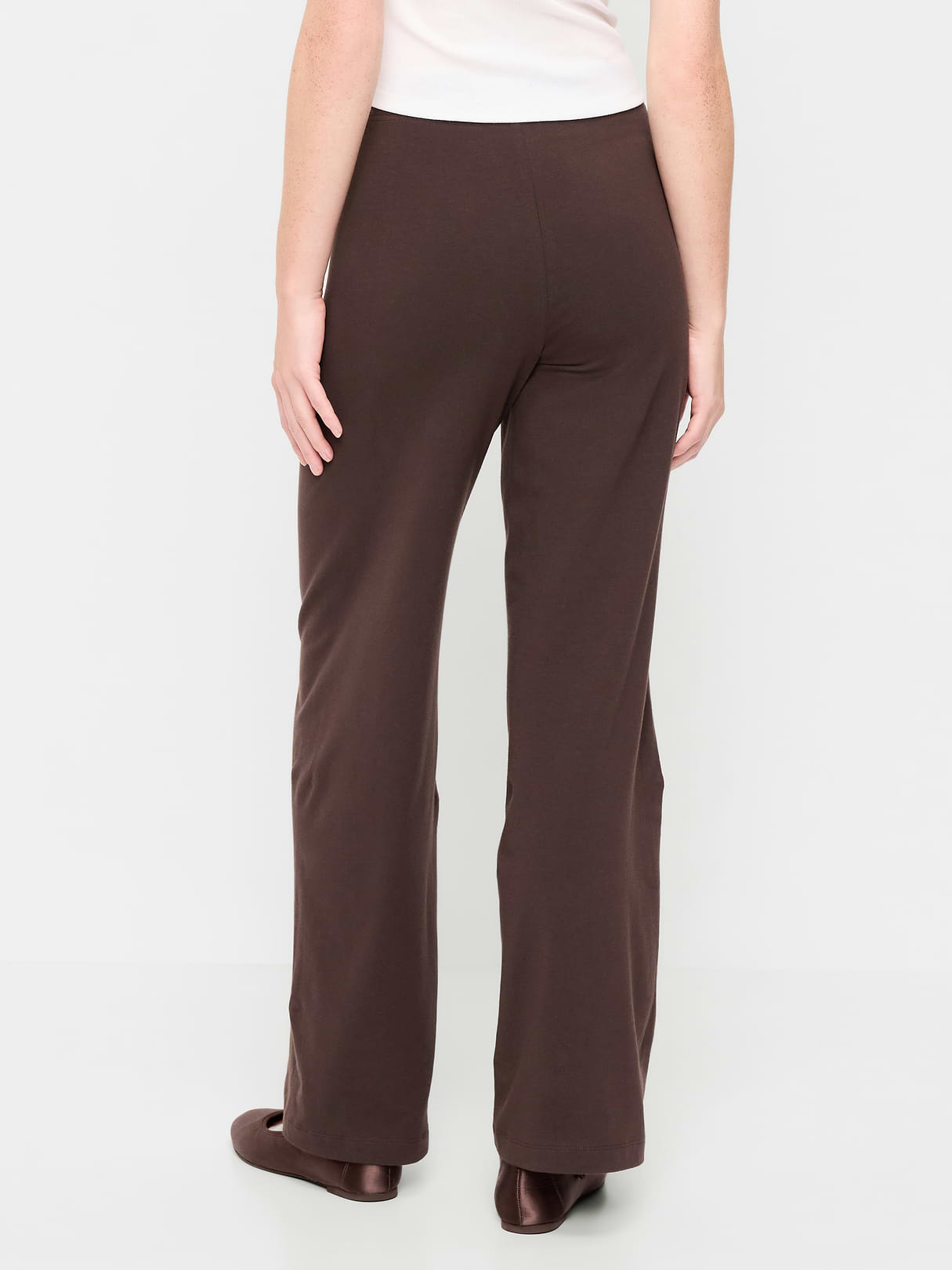 High-Waisted Fashion Wide-Leg Leggings - Black Coffee