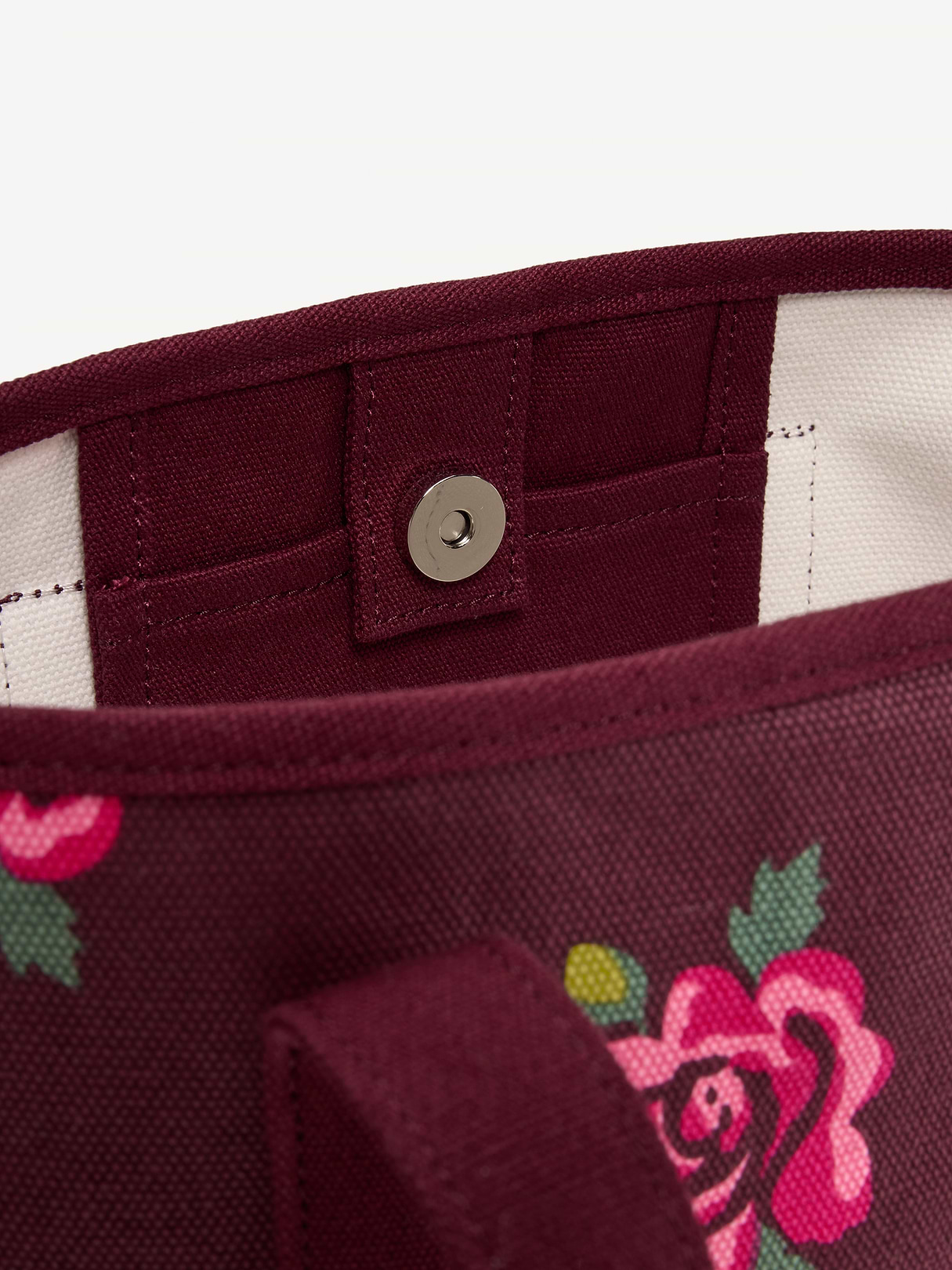 Small Graphic Tote Bag - Burgundy Ditsy Floral