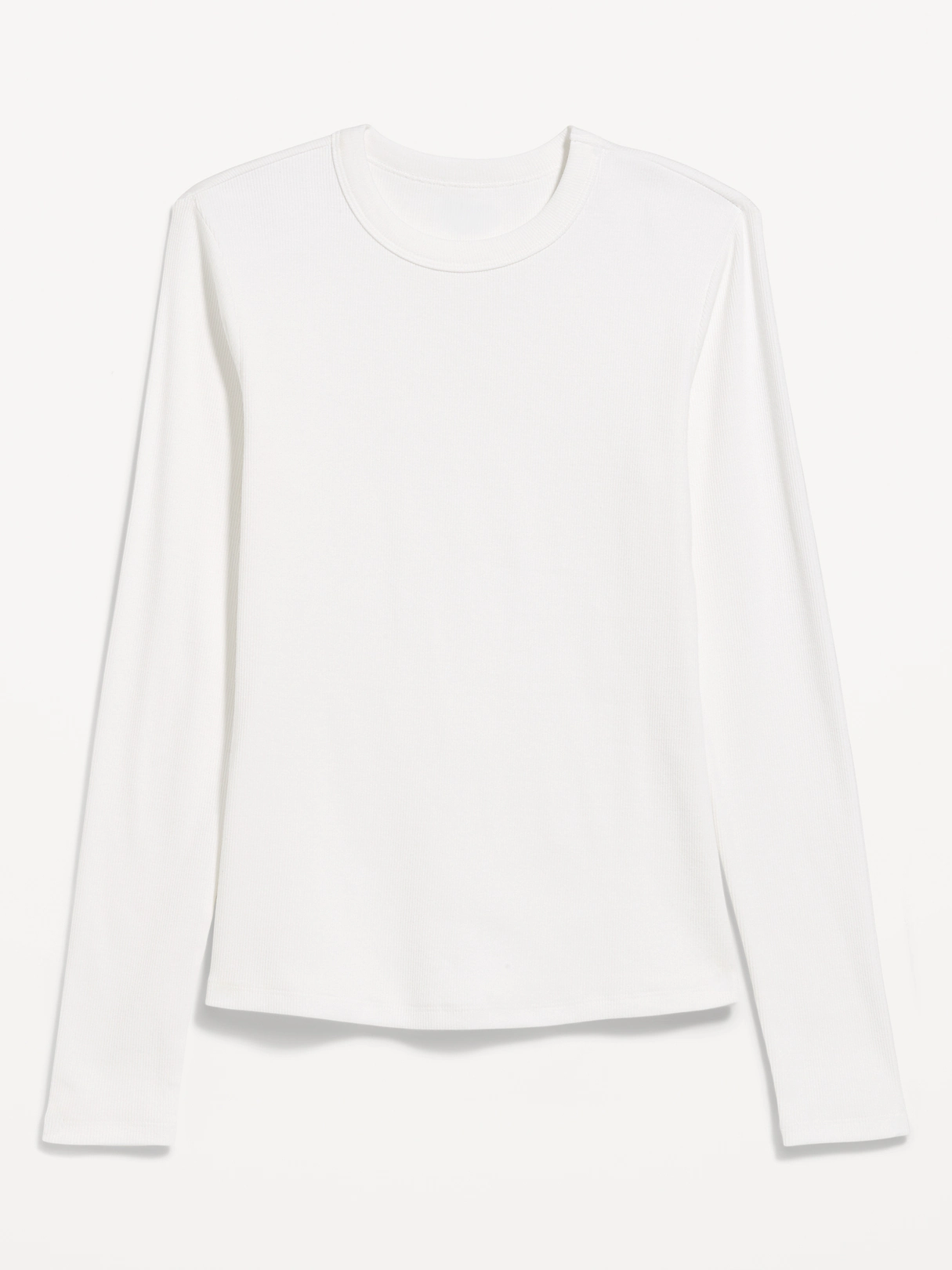 Snug Long-Sleeve Striped Ribbed T-Shirt - White Lilies