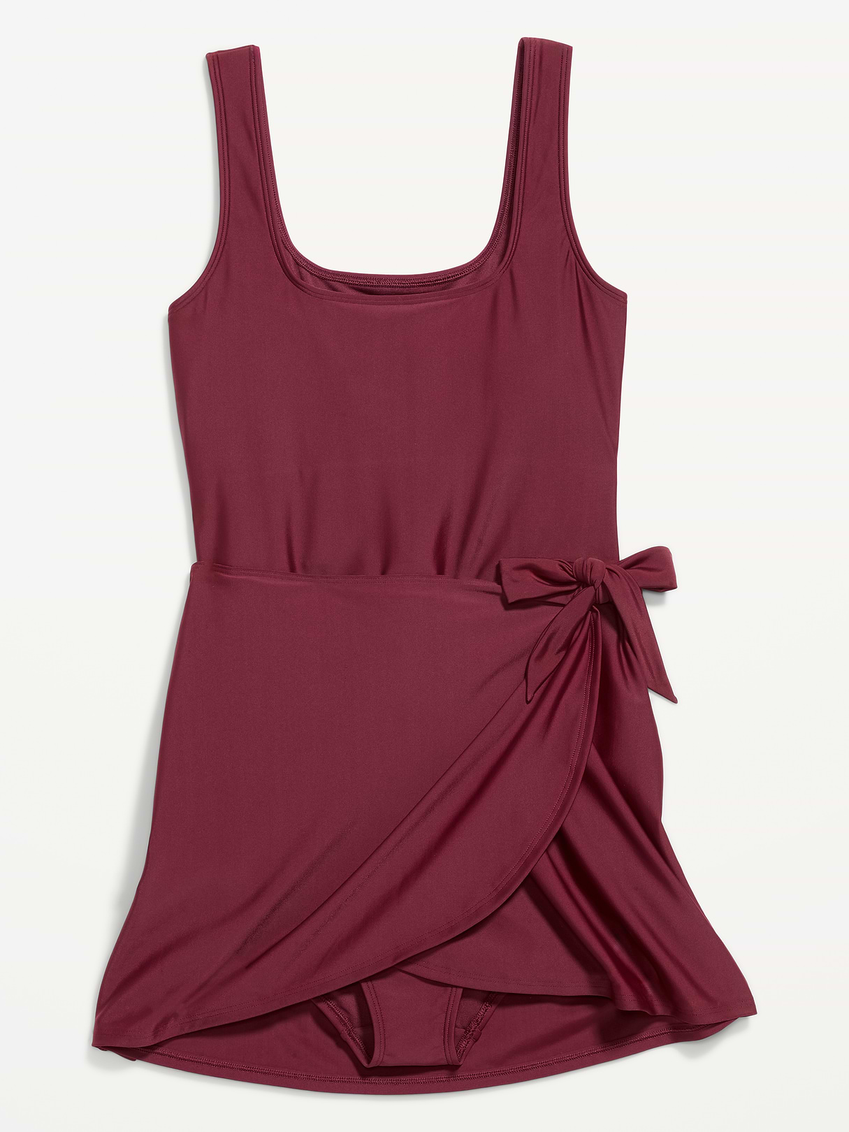 Pique Side-Tie Swim Dress - Wasting Tasting
