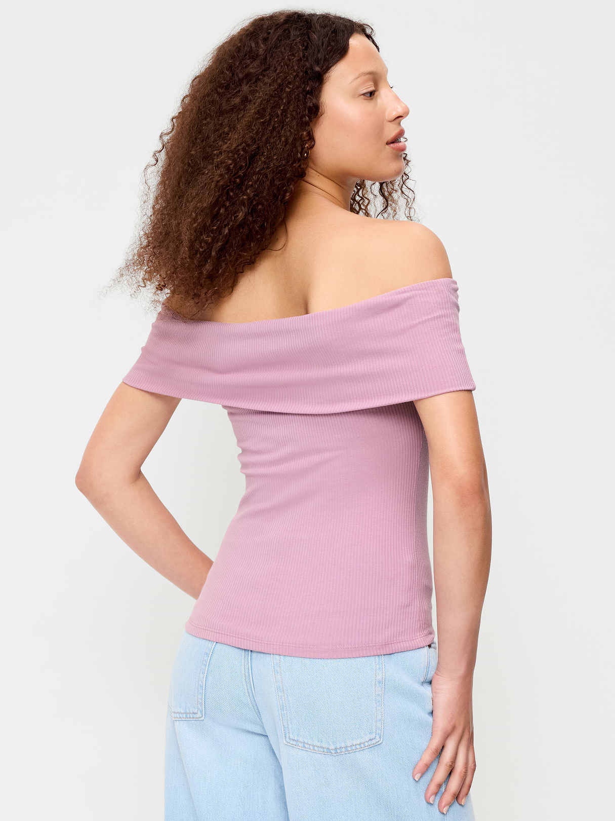 Off-The-Shoulder Fitted Top - Rose Dawn