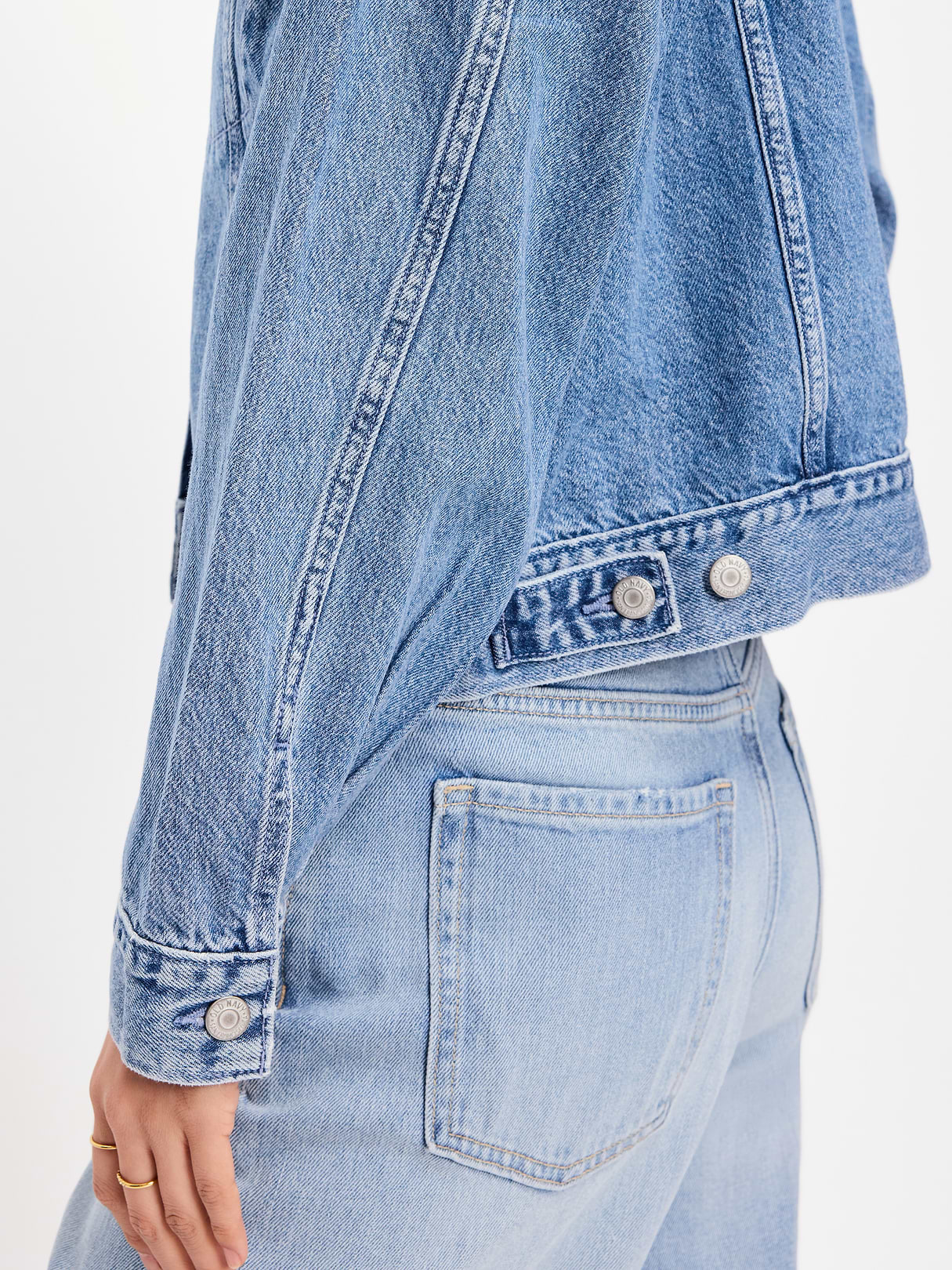 Embroidered Cropped Denim Jacket - Medium Indigo