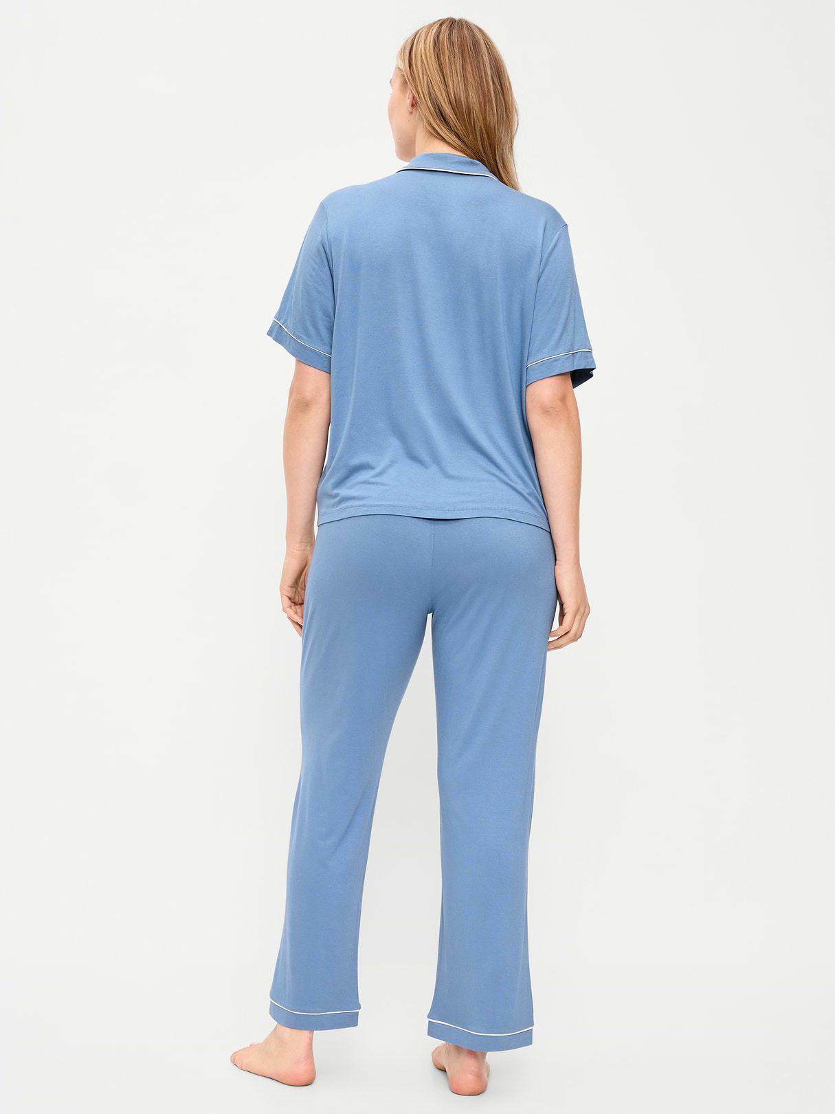Sunday Sleep Knit Jersey Pant Set - Naturalist Blue
