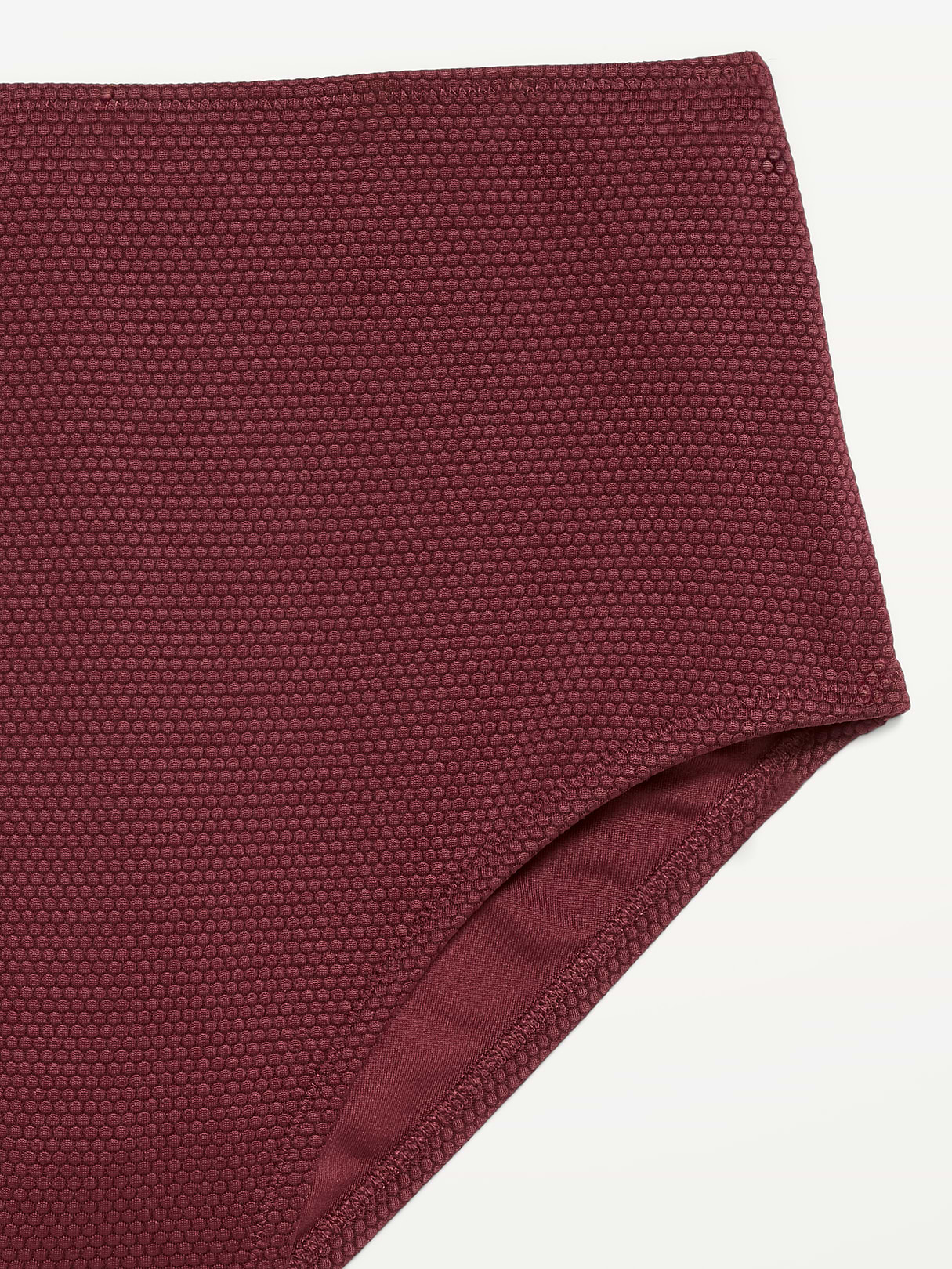 High-Waisted Ribbed Bikini Swim Bottoms - Wine Tasting