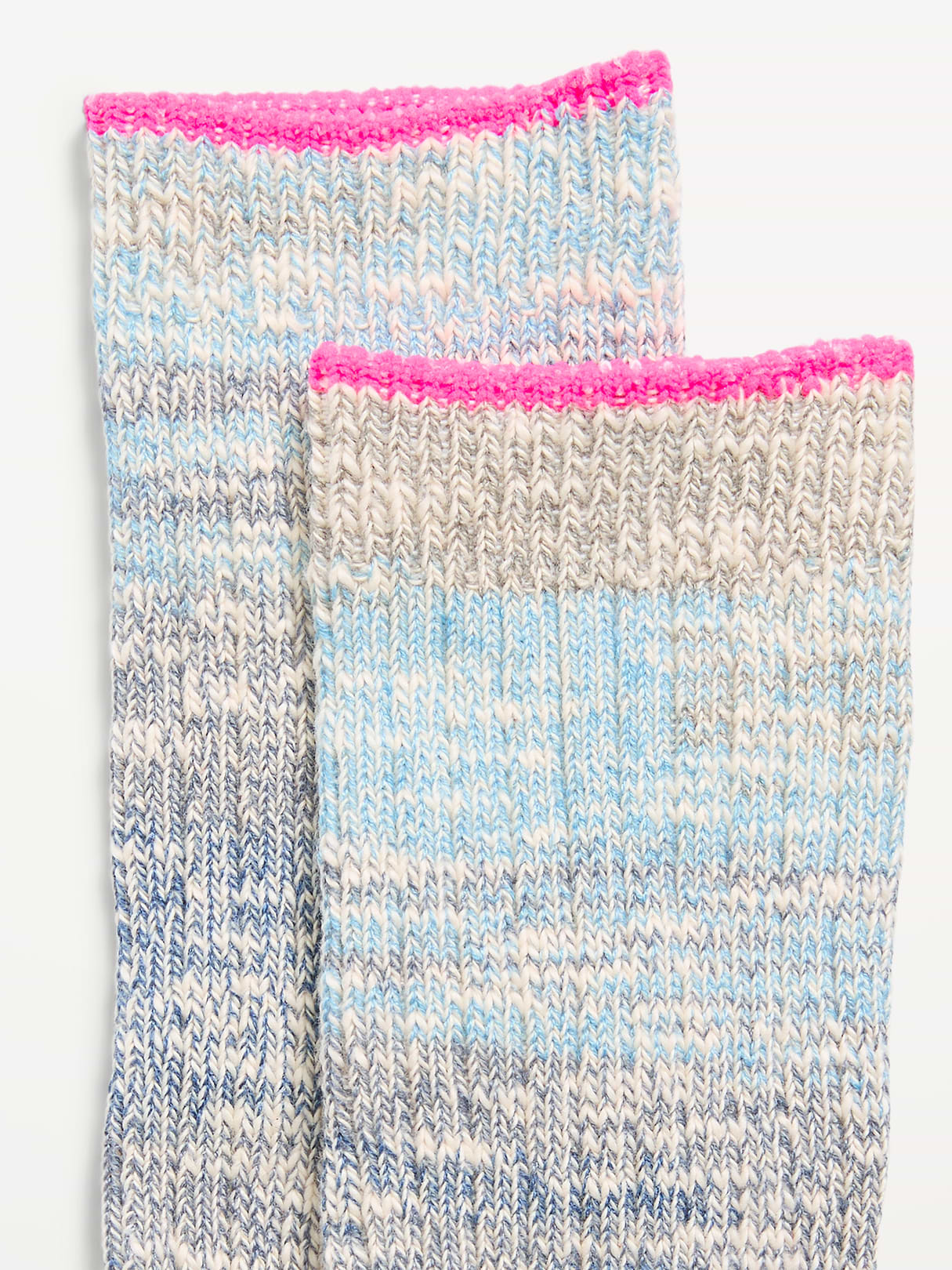 Slouchy Textured Crew Socks for Women - Cool Space Dye