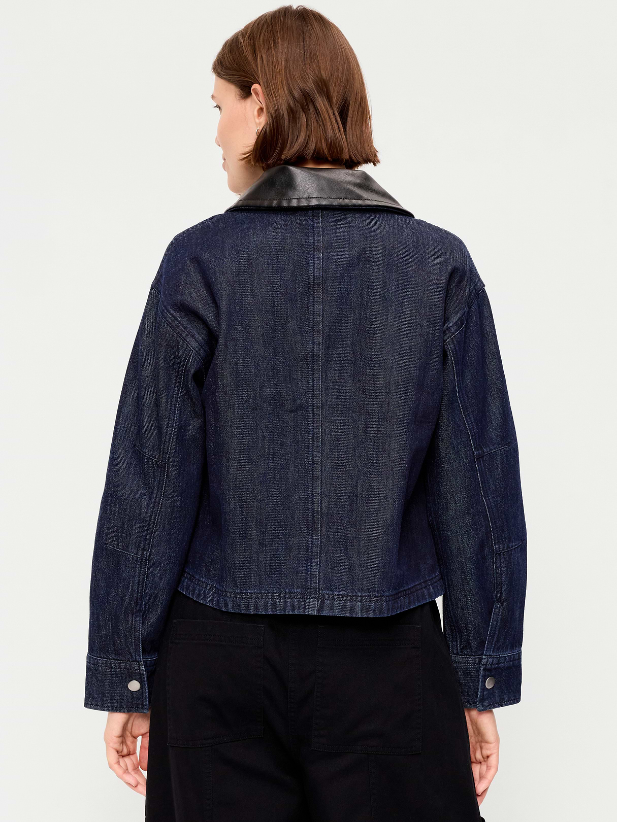 Cropped Barn Jacket - Dark Rinse