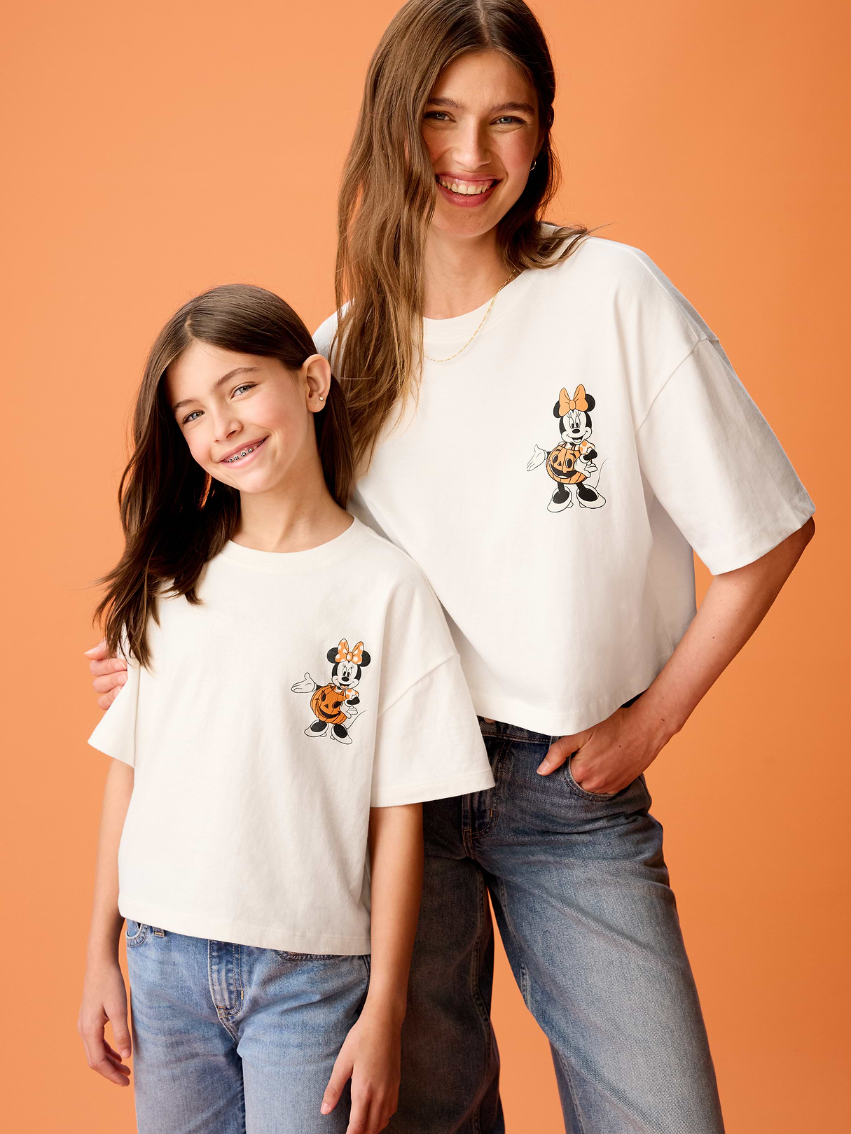 Old Navy x Disney Minnie Mouse Boxy Cropped T-Shirt for Women - Pumpkin