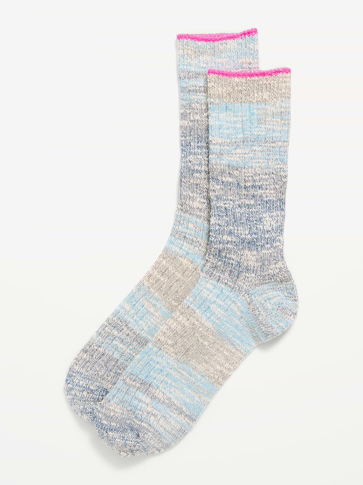 Slouchy Textured Crew Socks for Women - Cool Space Dye