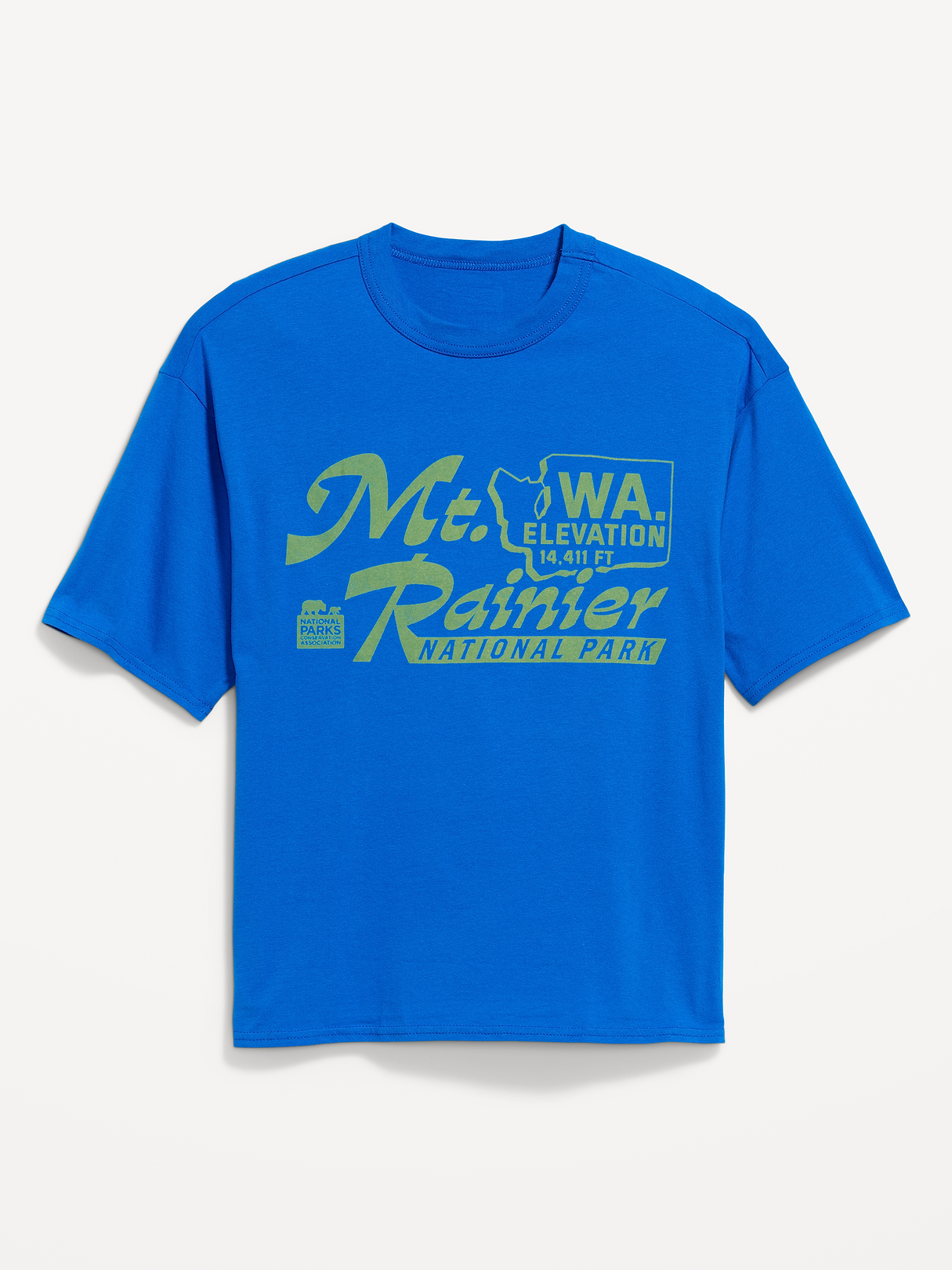 Yosemite National Park Crew-Neck Oversized T-Shirt - Blue Moon