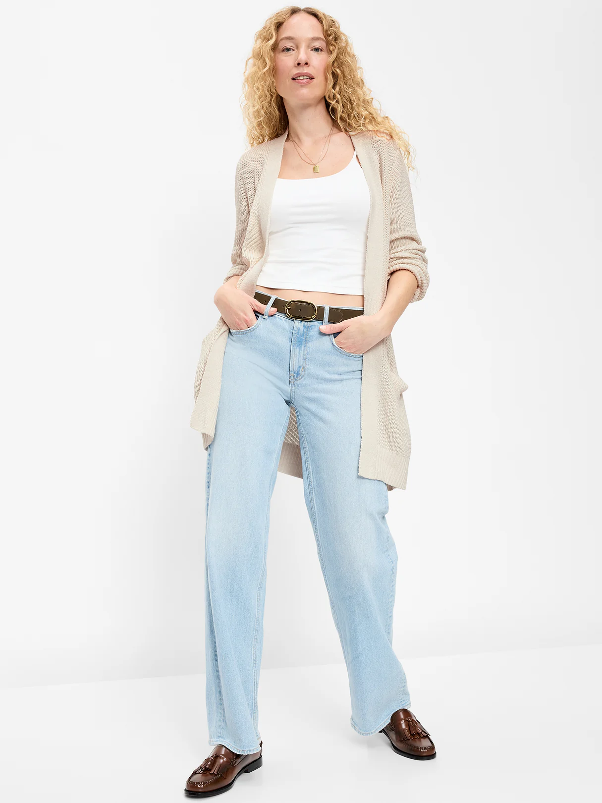 Longline Open-Front Wrap - Howlite