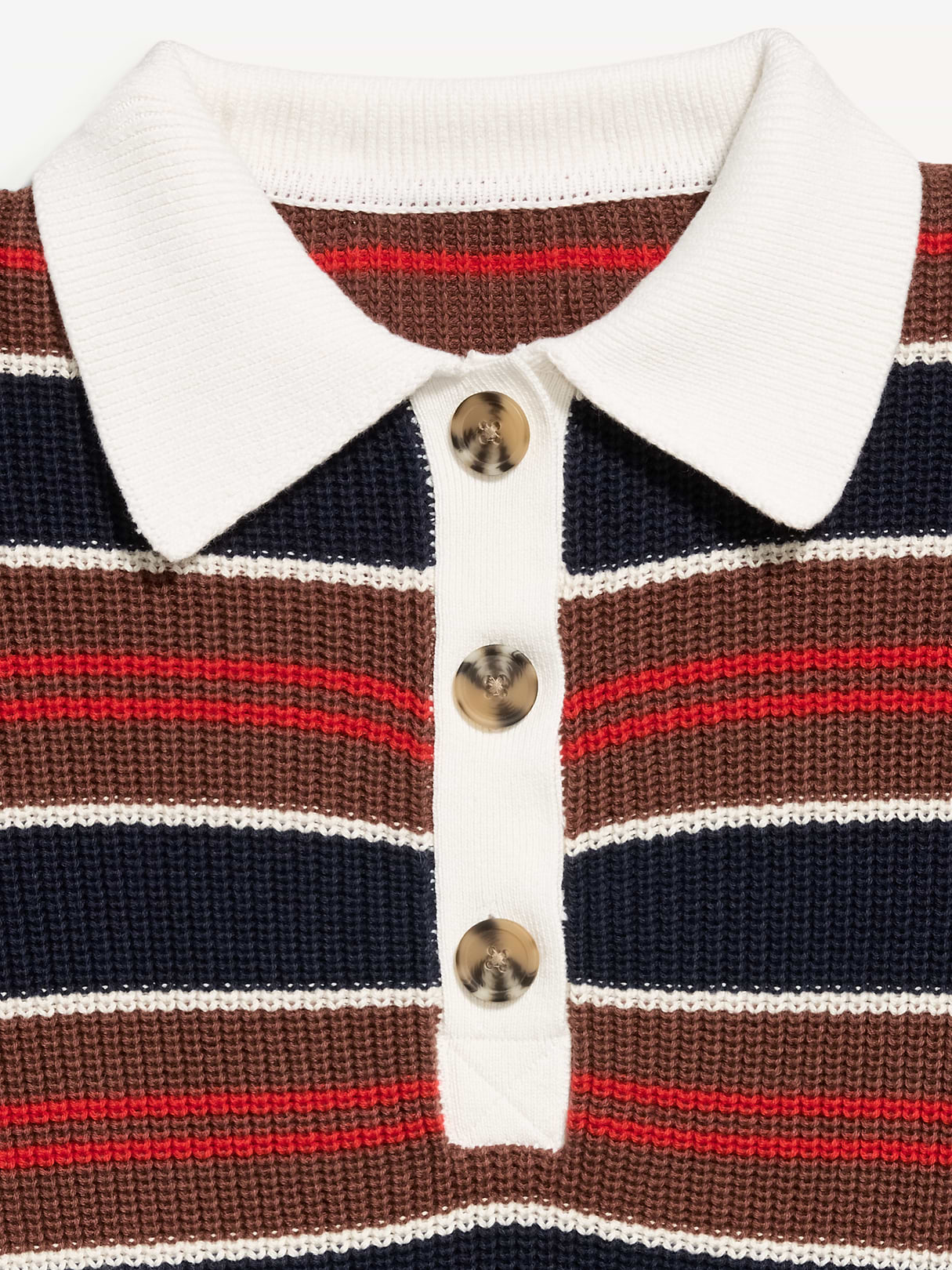 Cotton-Blend Rugby Polo - Earth Brown Stripe