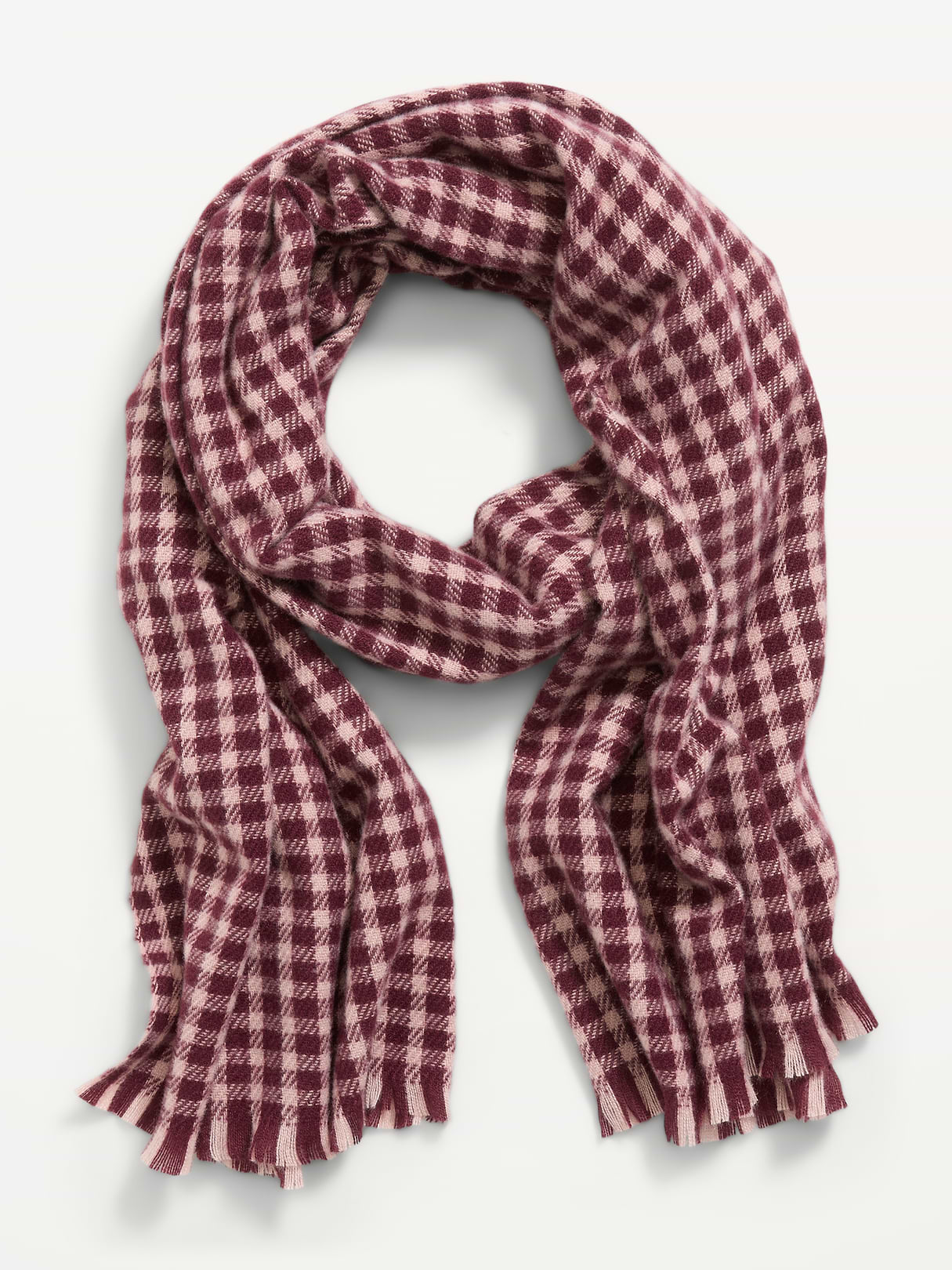Flannel Printed Scarf - Pink Plaid
