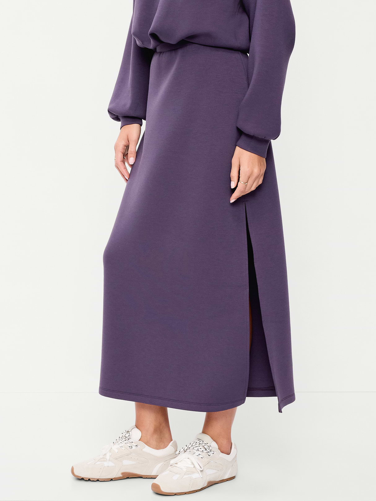 High-Waisted Bounce Fleece Maxi Skirt - Nebula