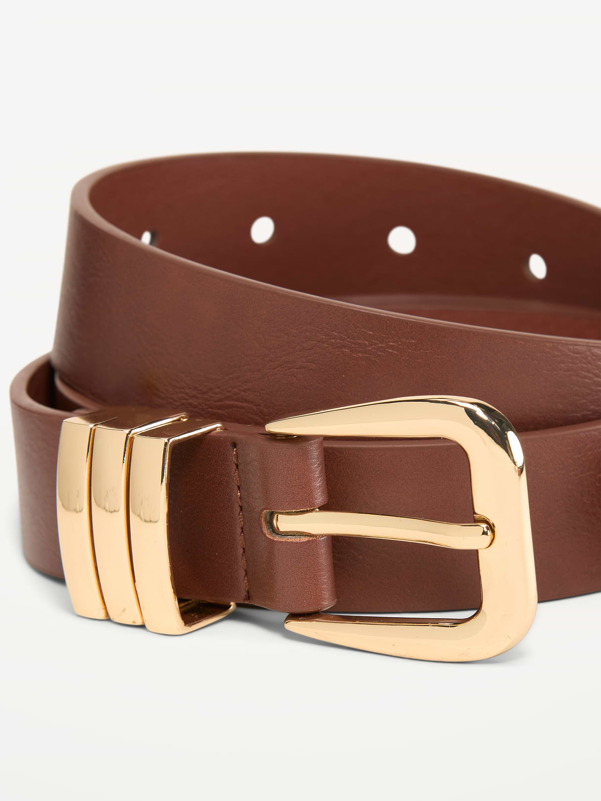 Triple-Loop Skinny Belt for Women - Coco de mer
