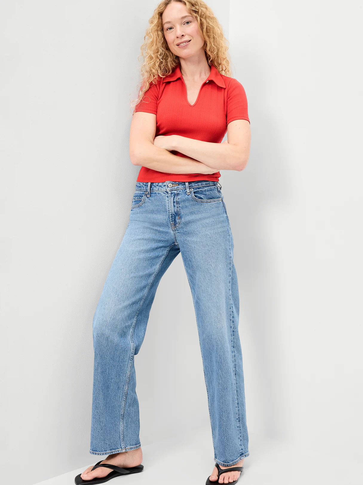 Keyhole Polo Top - Scotty Red