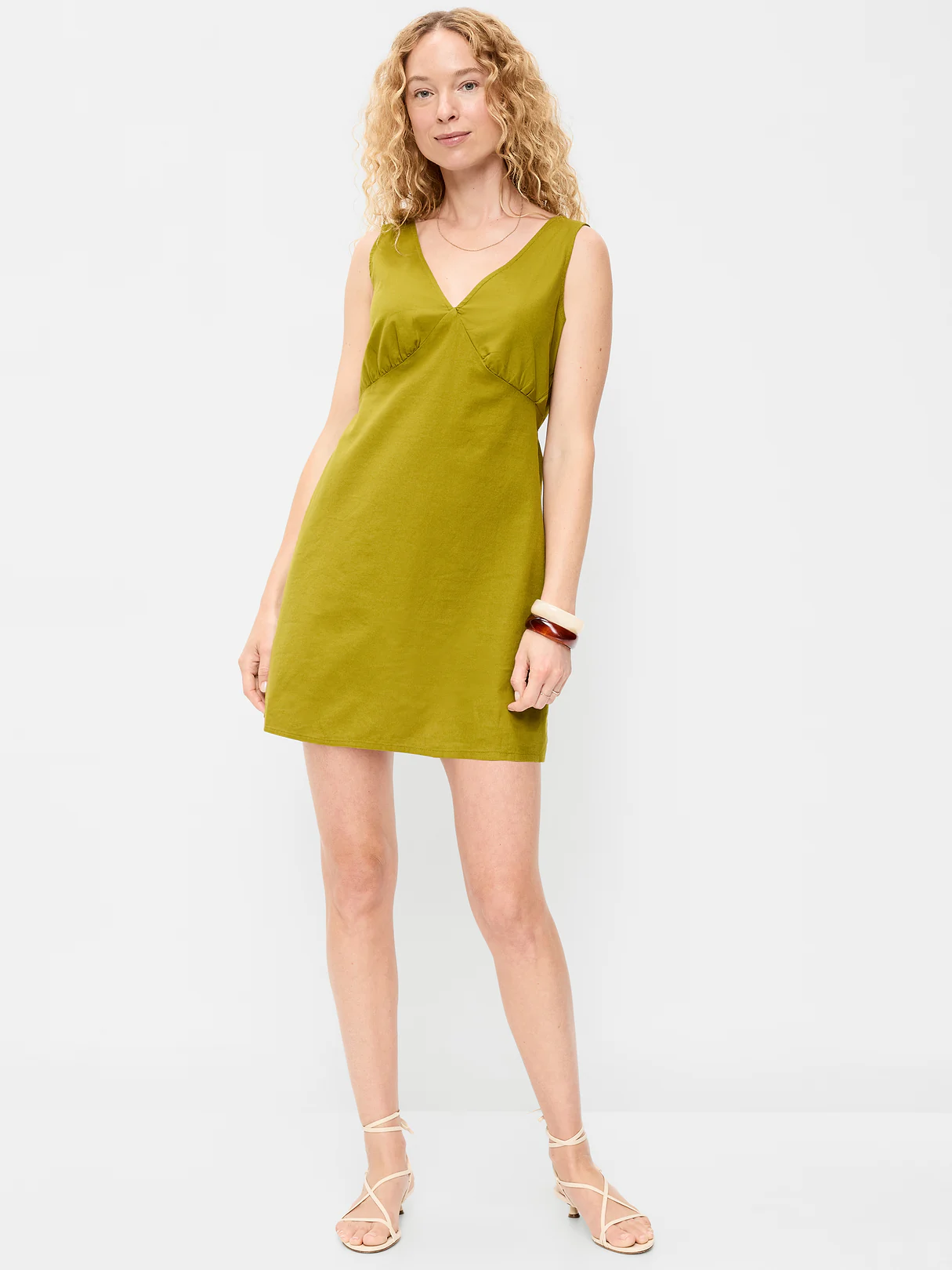 Sleeveless A-Line Mini Dress - Mysterious Fern