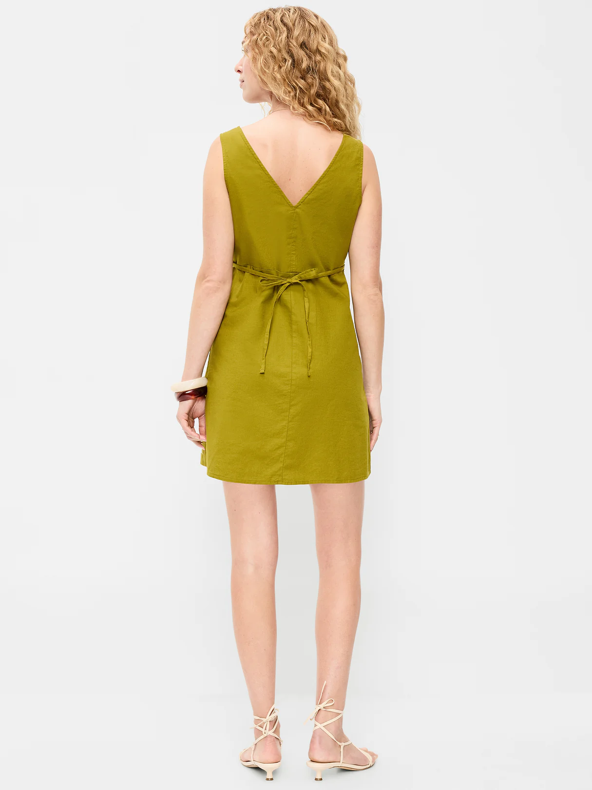 Sleeveless A-Line Mini Dress - Mysterious Fern