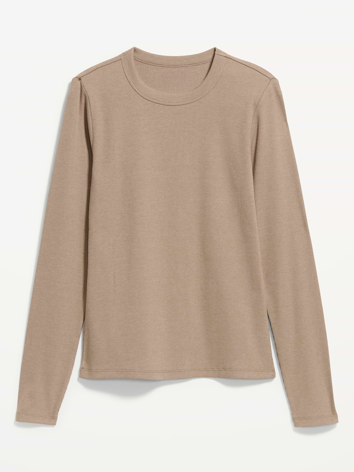 Snug Long-Sleeve Striped Ribbed T-Shirt - Chocolate Malted