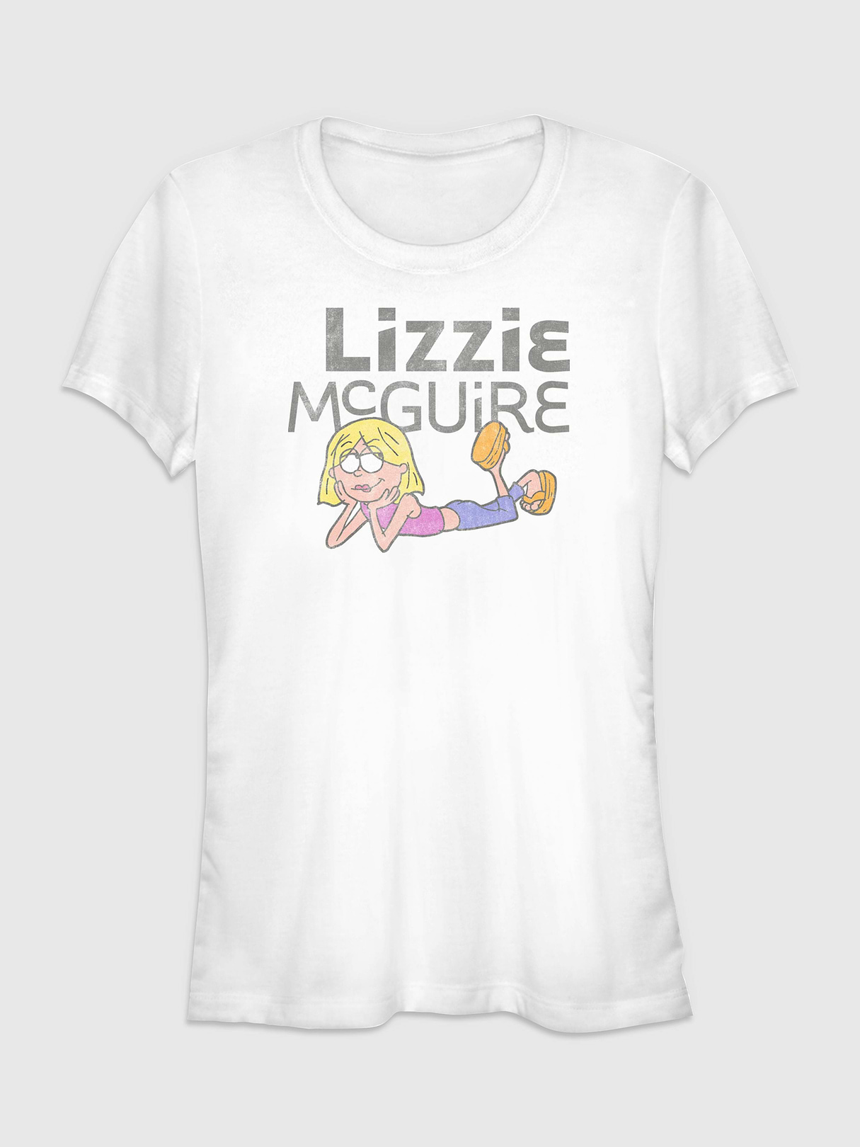 Lizzy McGuire Toon Logo Short Sleeve Graphic T-Shirt - White