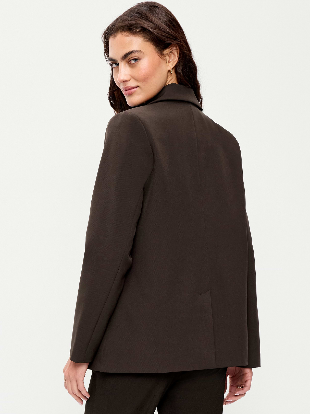 Classic Double-Weave Blazer - Black Coffee