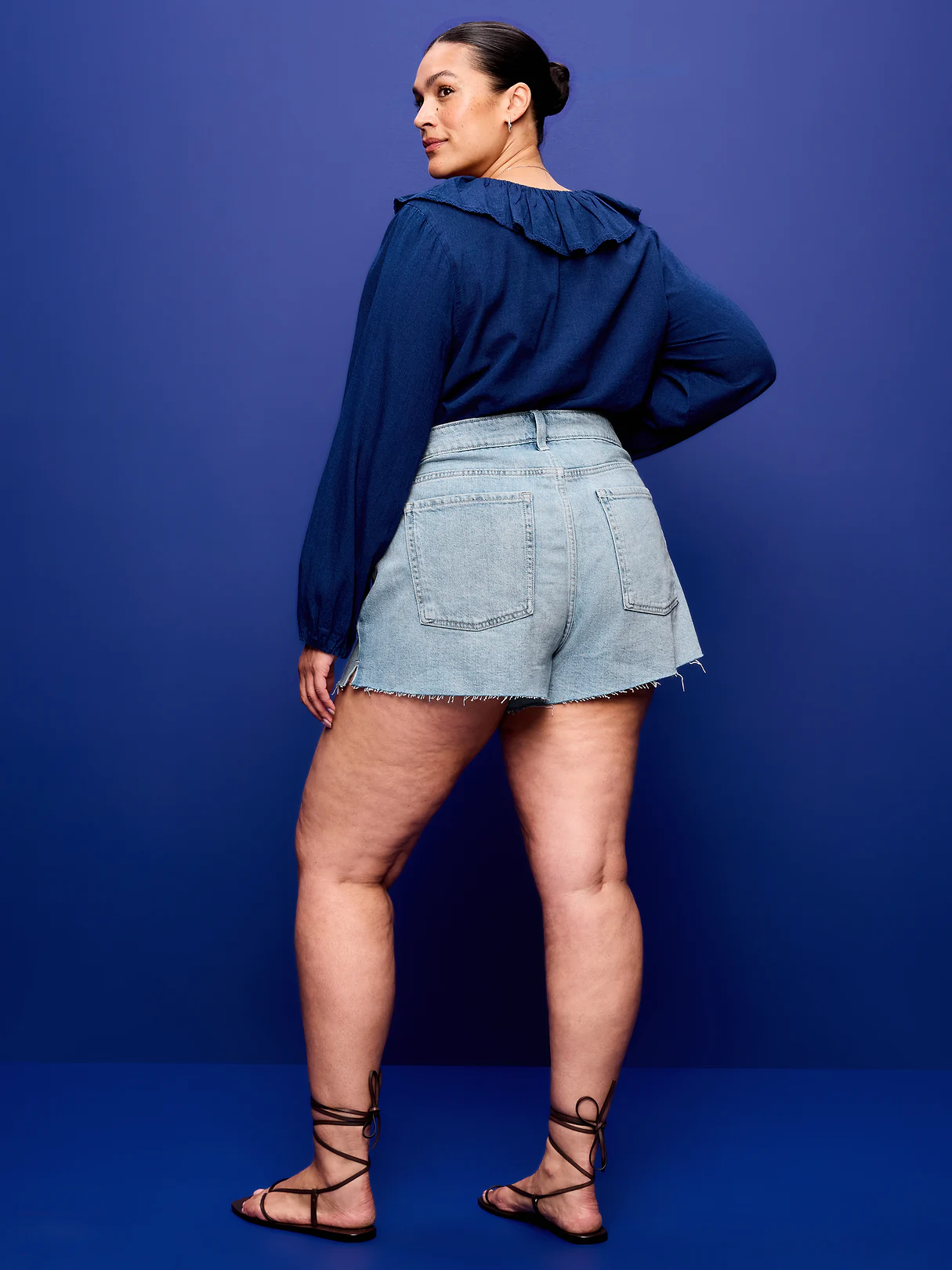 Extra High-Waisted Denim Micro Short -- 2.5-inch inseam - Koa
