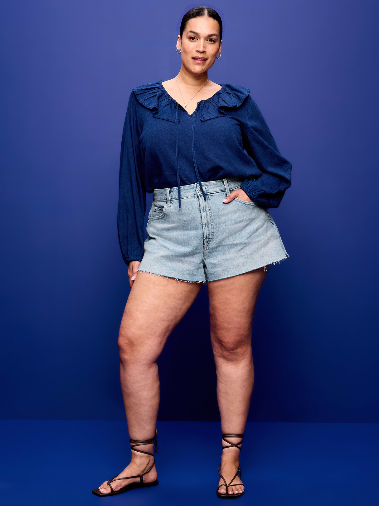 Extra High-Waisted Denim Micro Short -- 2.5-inch inseam - Koa