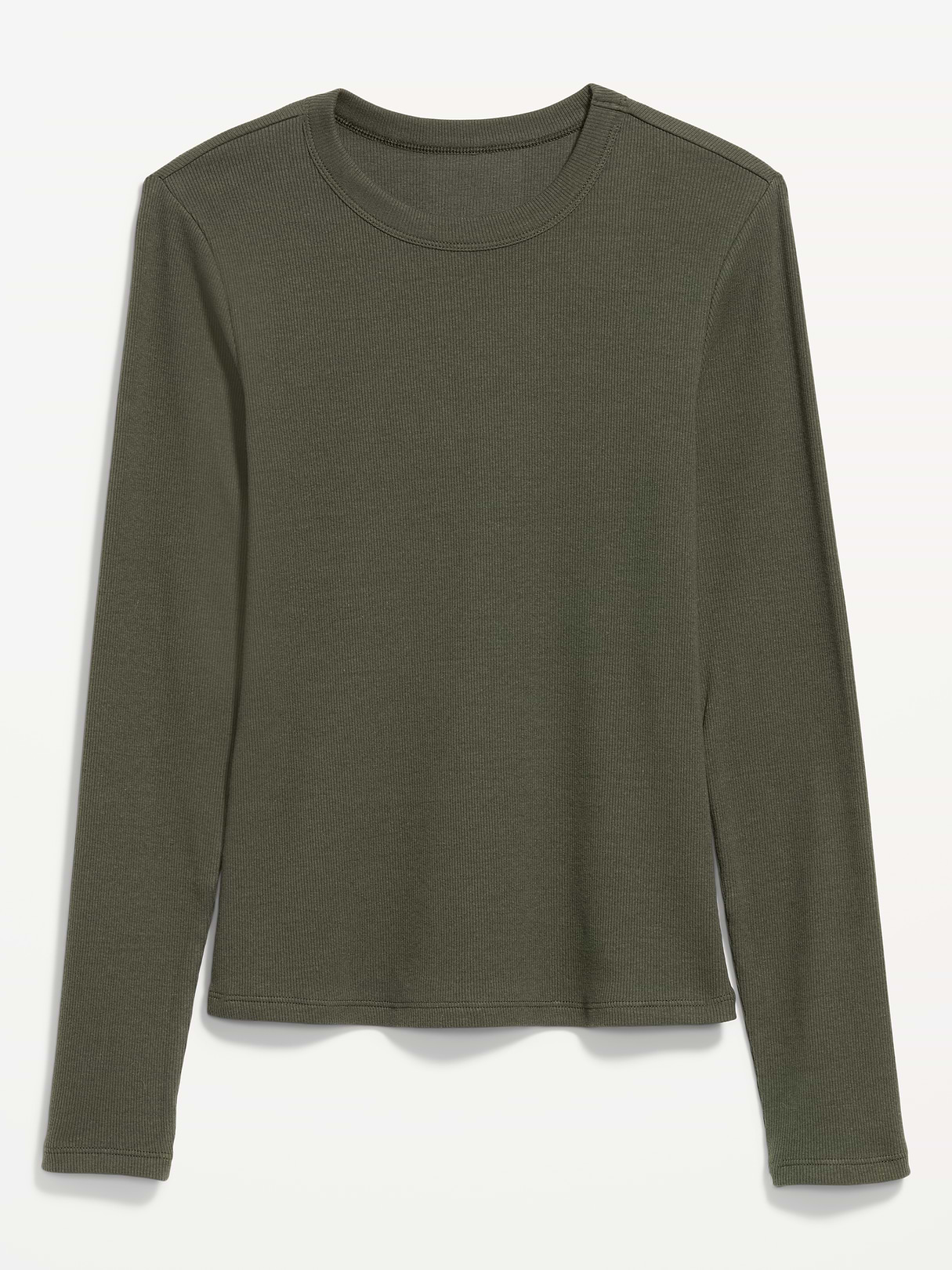 Snug Long-Sleeve Striped Ribbed T-Shirt - Forest Tapestry