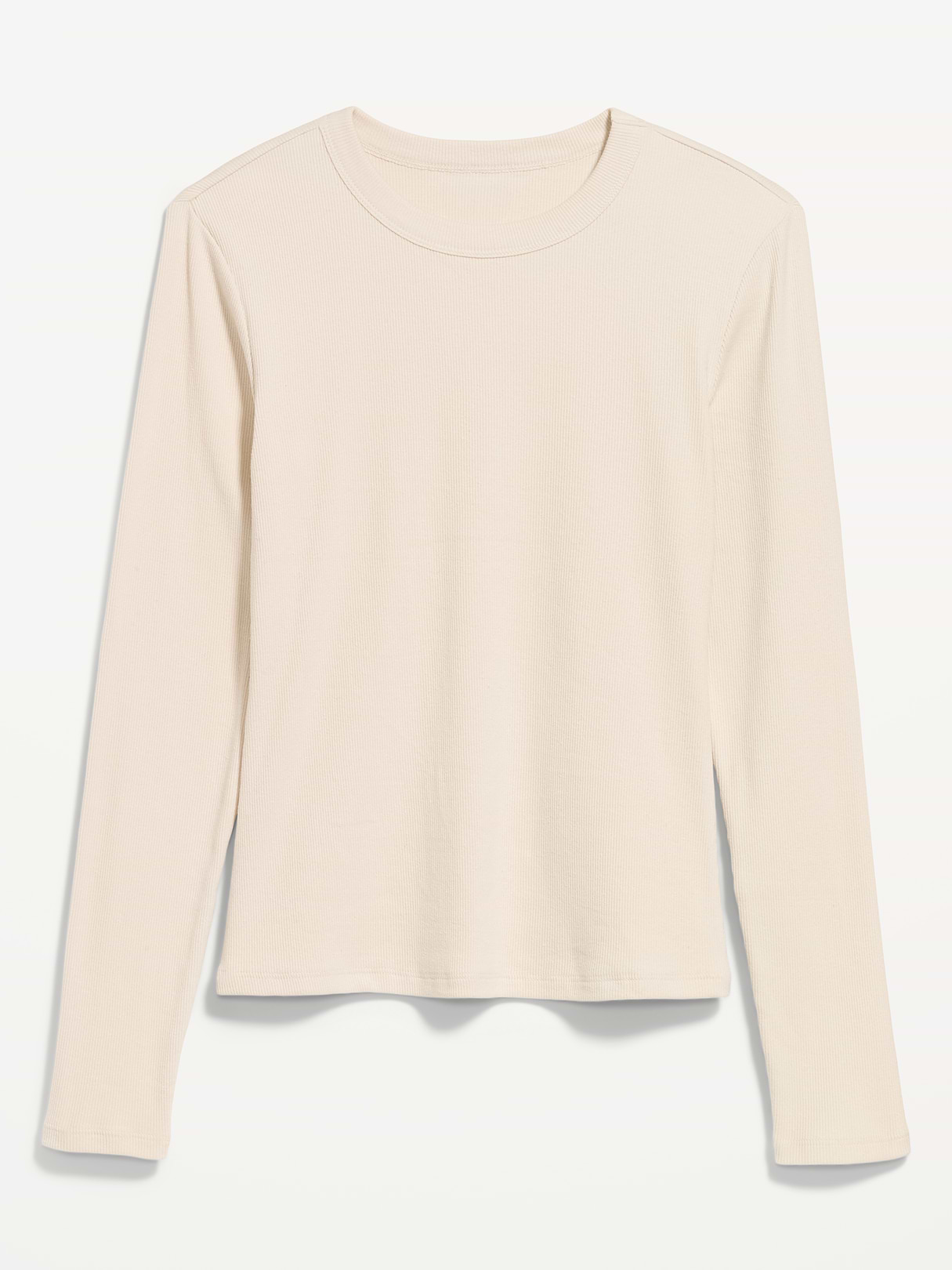 Snug Long-Sleeve Striped Ribbed T-Shirt - Wish Bone