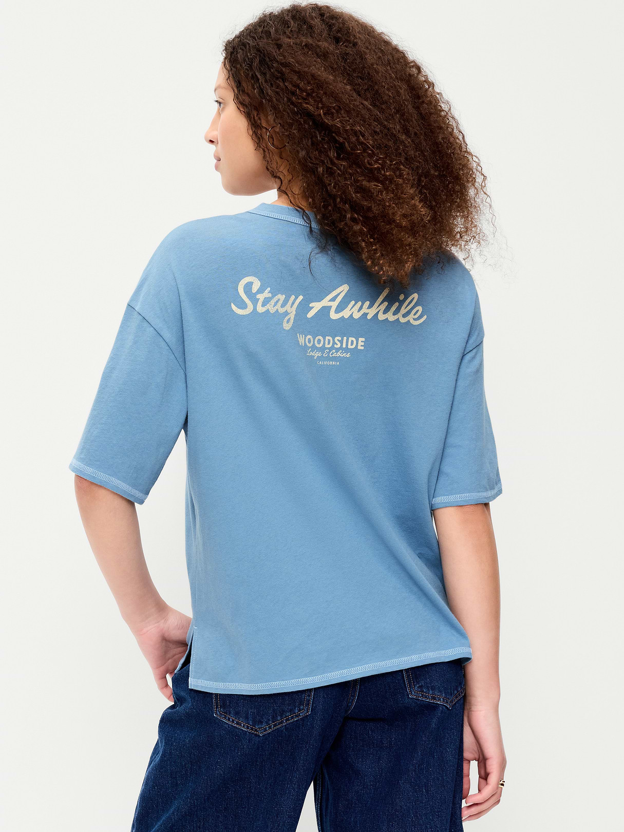 Short-Sleeve Loose Graphic T-Shirt - Naturalist Blue