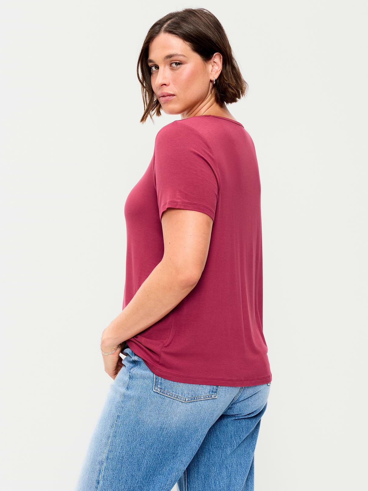 Luxe Crew-Neck T-Shirt - Red Velvet