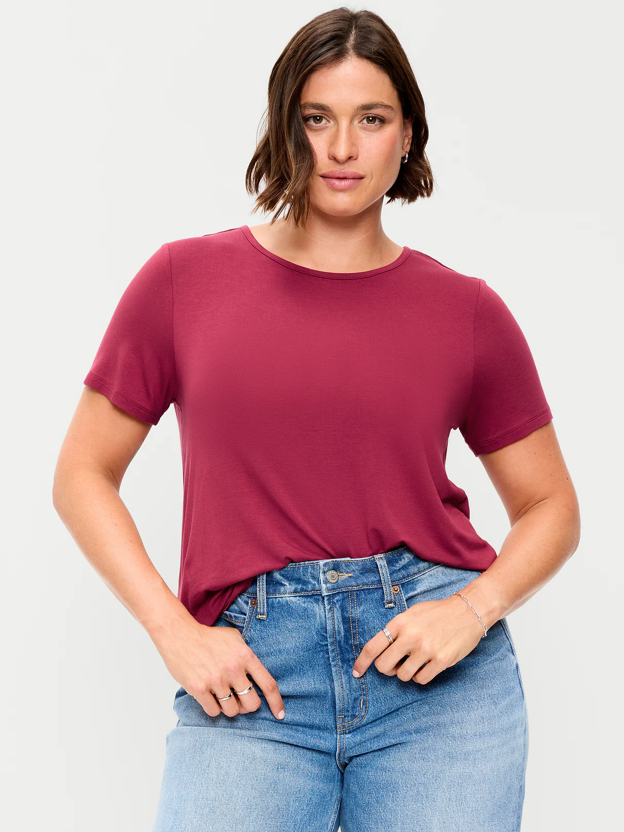 Luxe Crew-Neck T-Shirt - Red Velvet