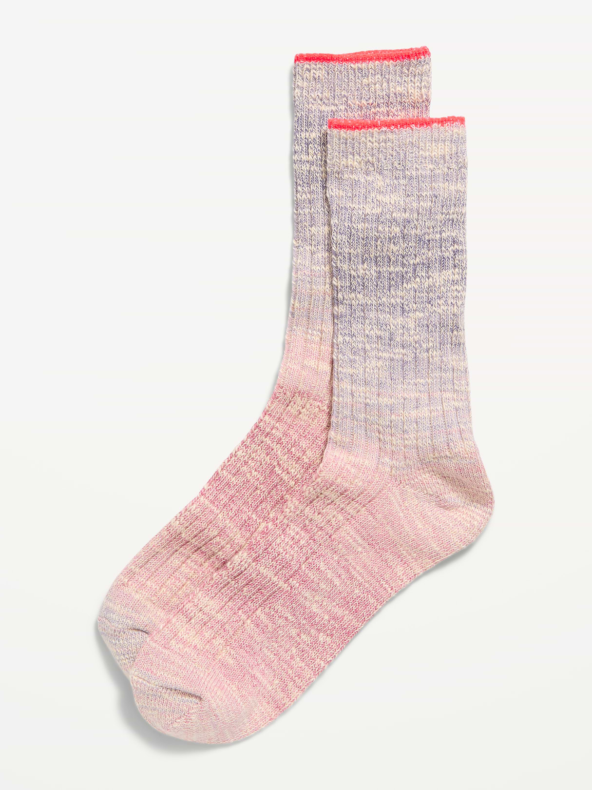 Slouchy Textured Crew Socks for Women - Warm Space Dye