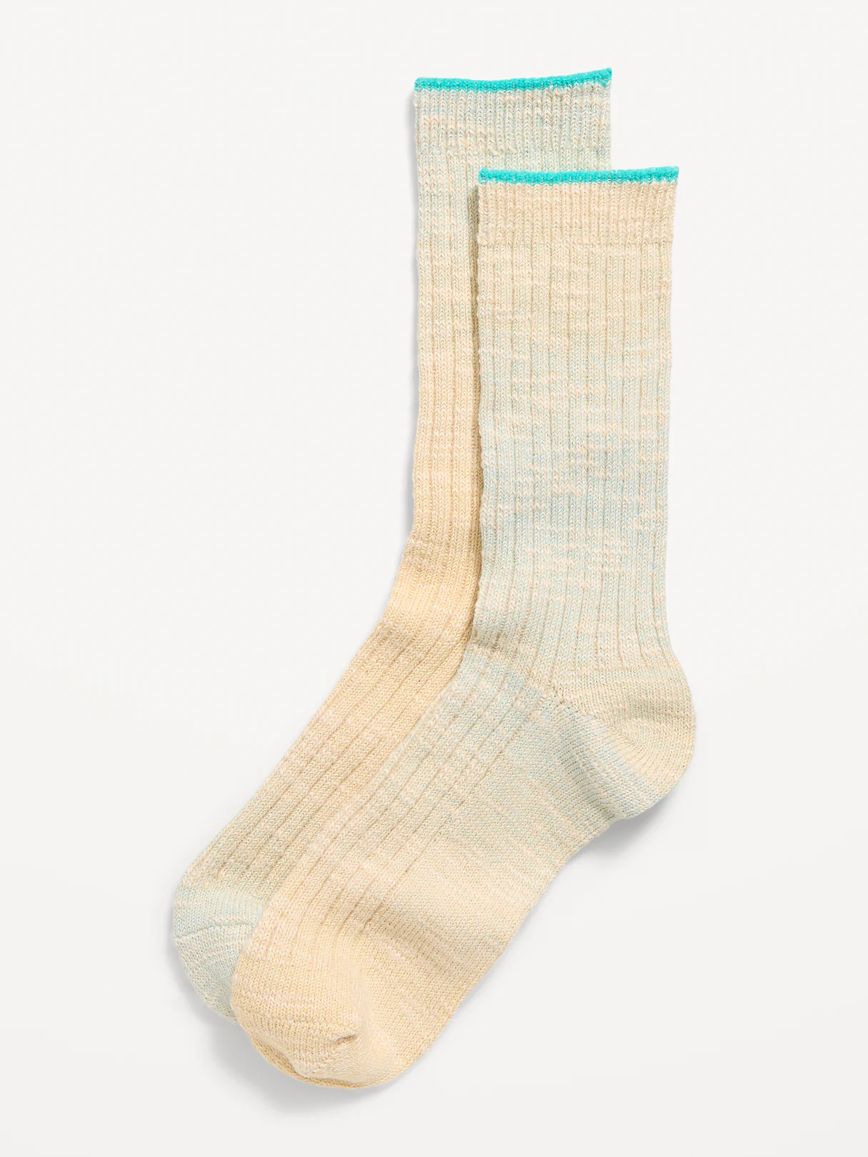Slouchy Textured Crew Socks for Women - Cream