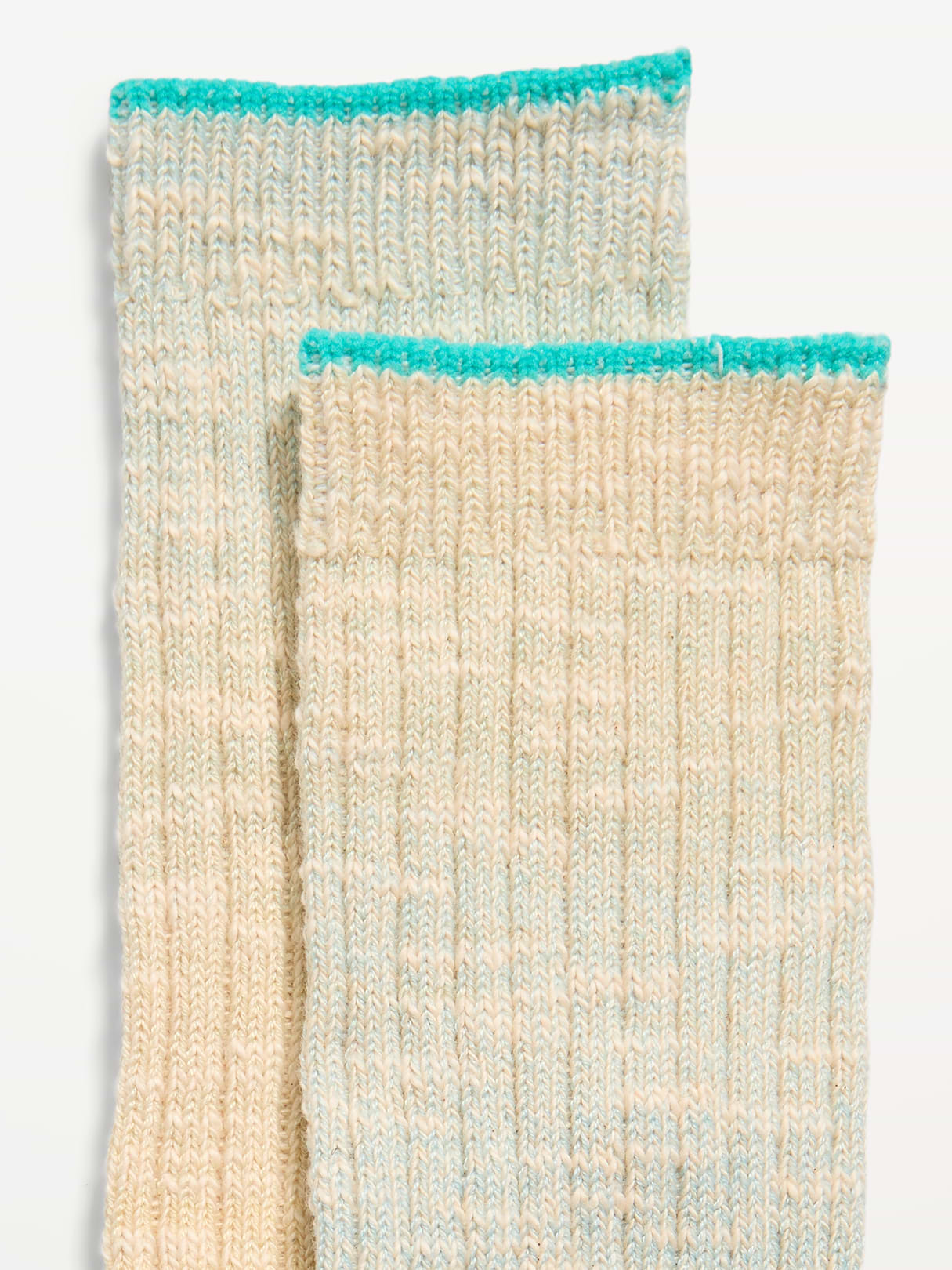 Slouchy Textured Crew Socks for Women - Cream